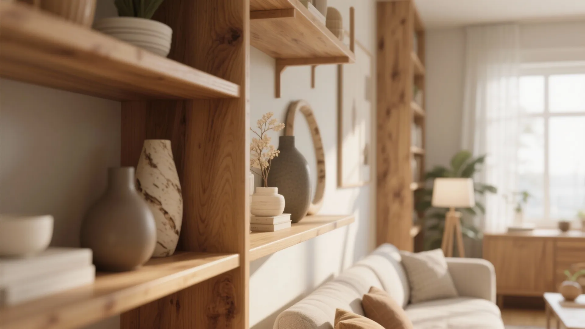 Natural Wooden Accents for Warmth