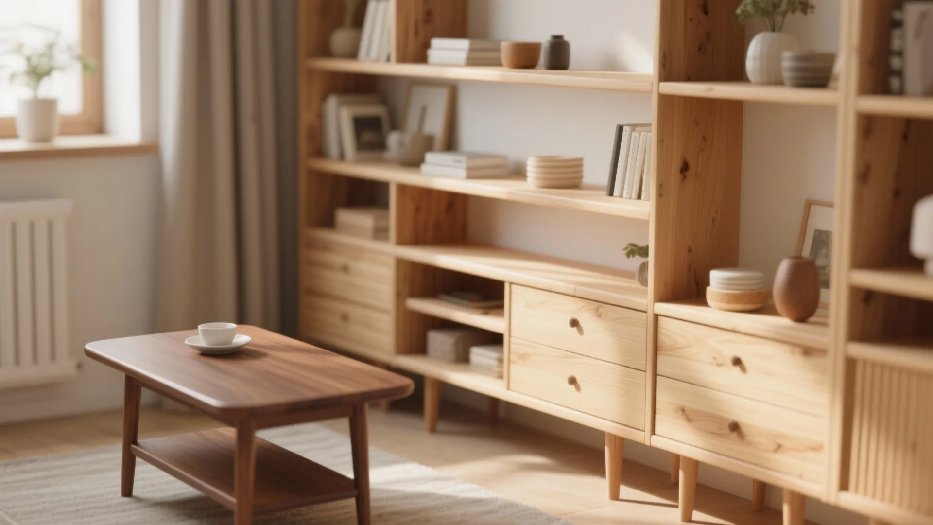 Warmth Through Wooden Accents