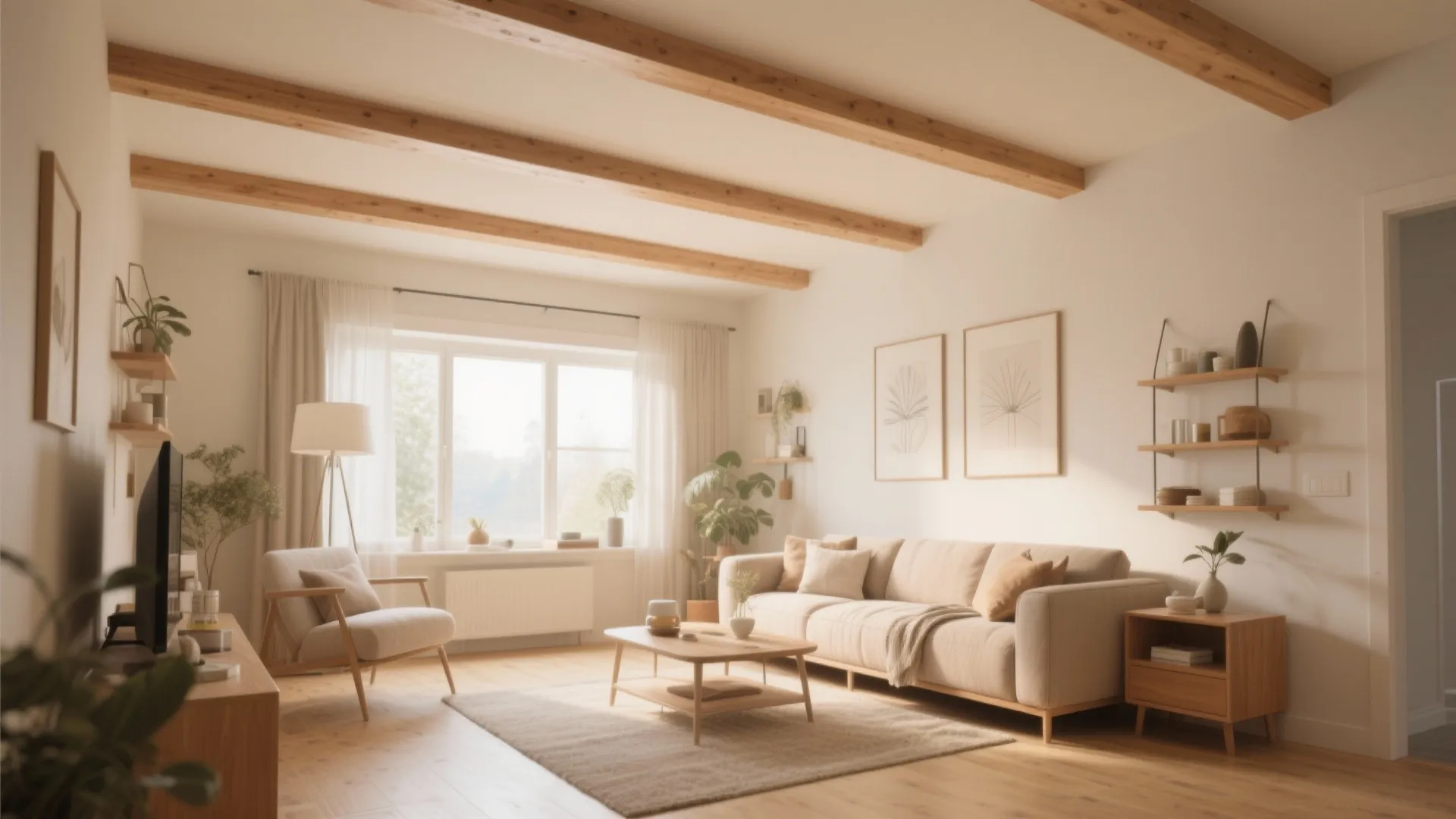 4. Wooden Beam Accents