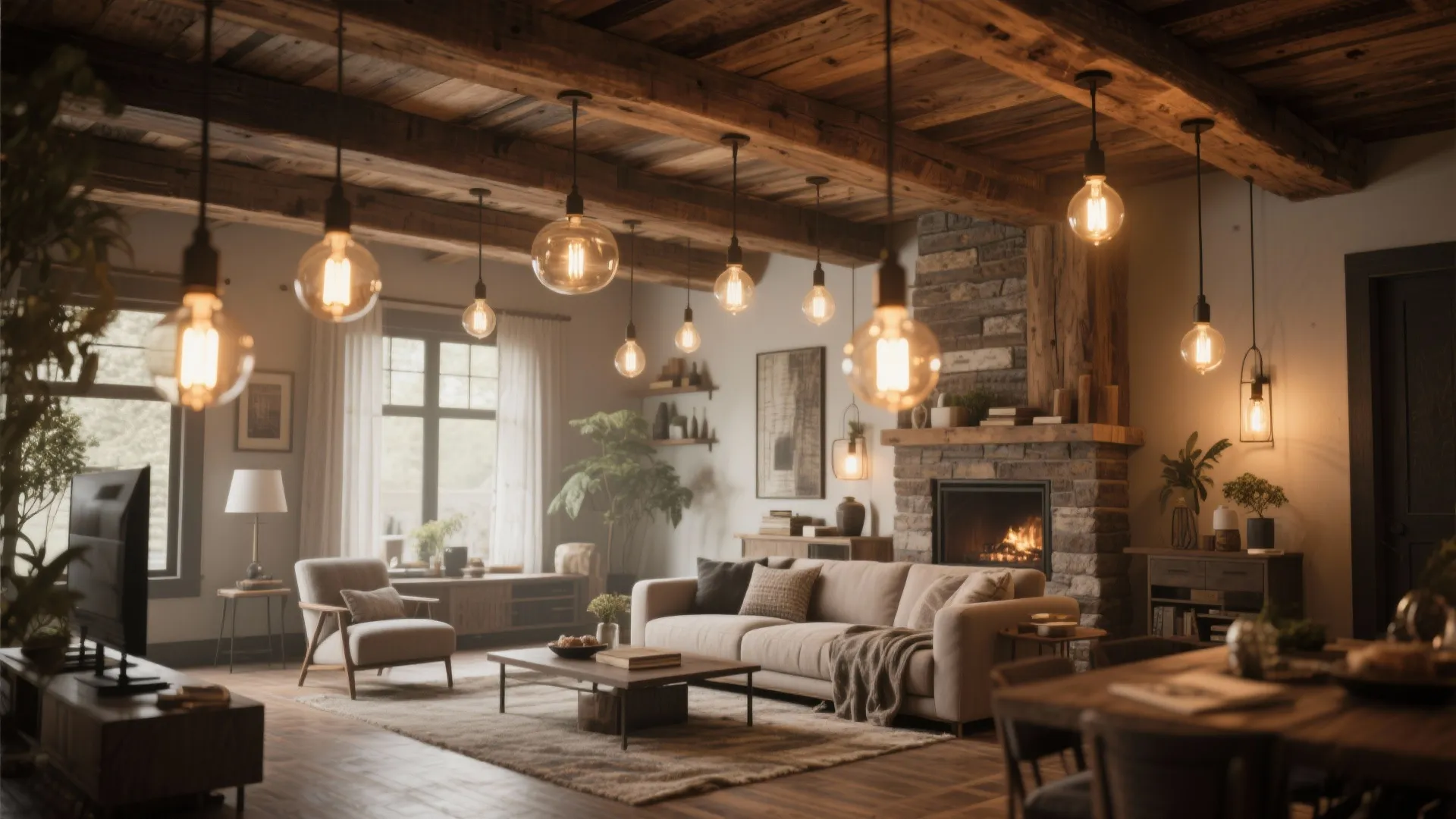 4. Wooden Beam Fixtures