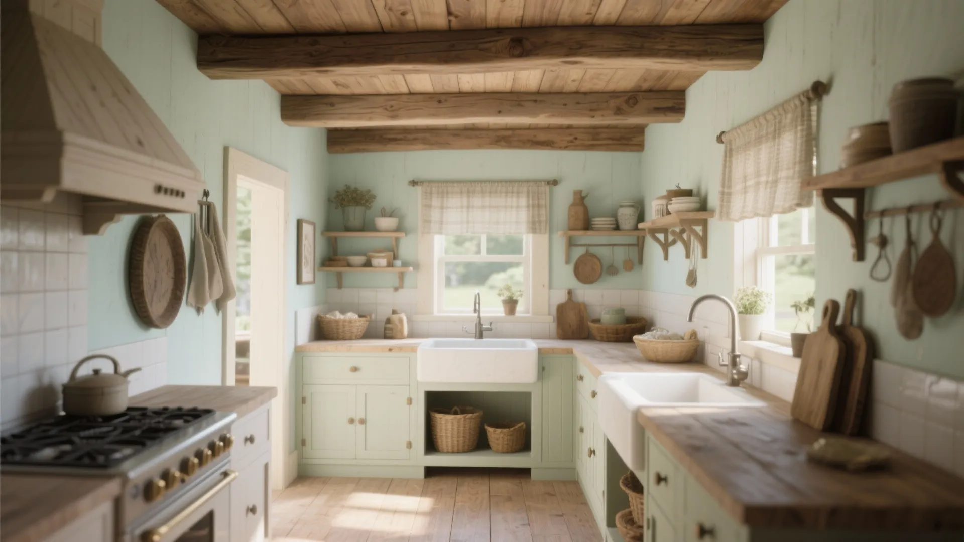 1. Exposed Wooden Beams