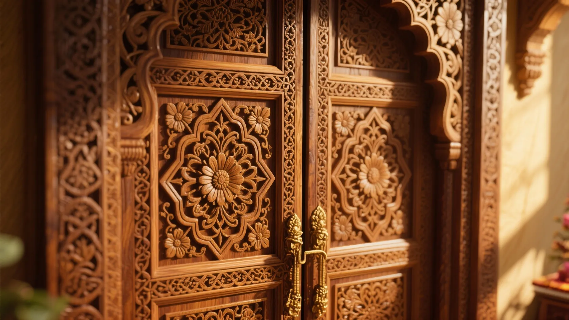 Traditional Wooden Carved Door