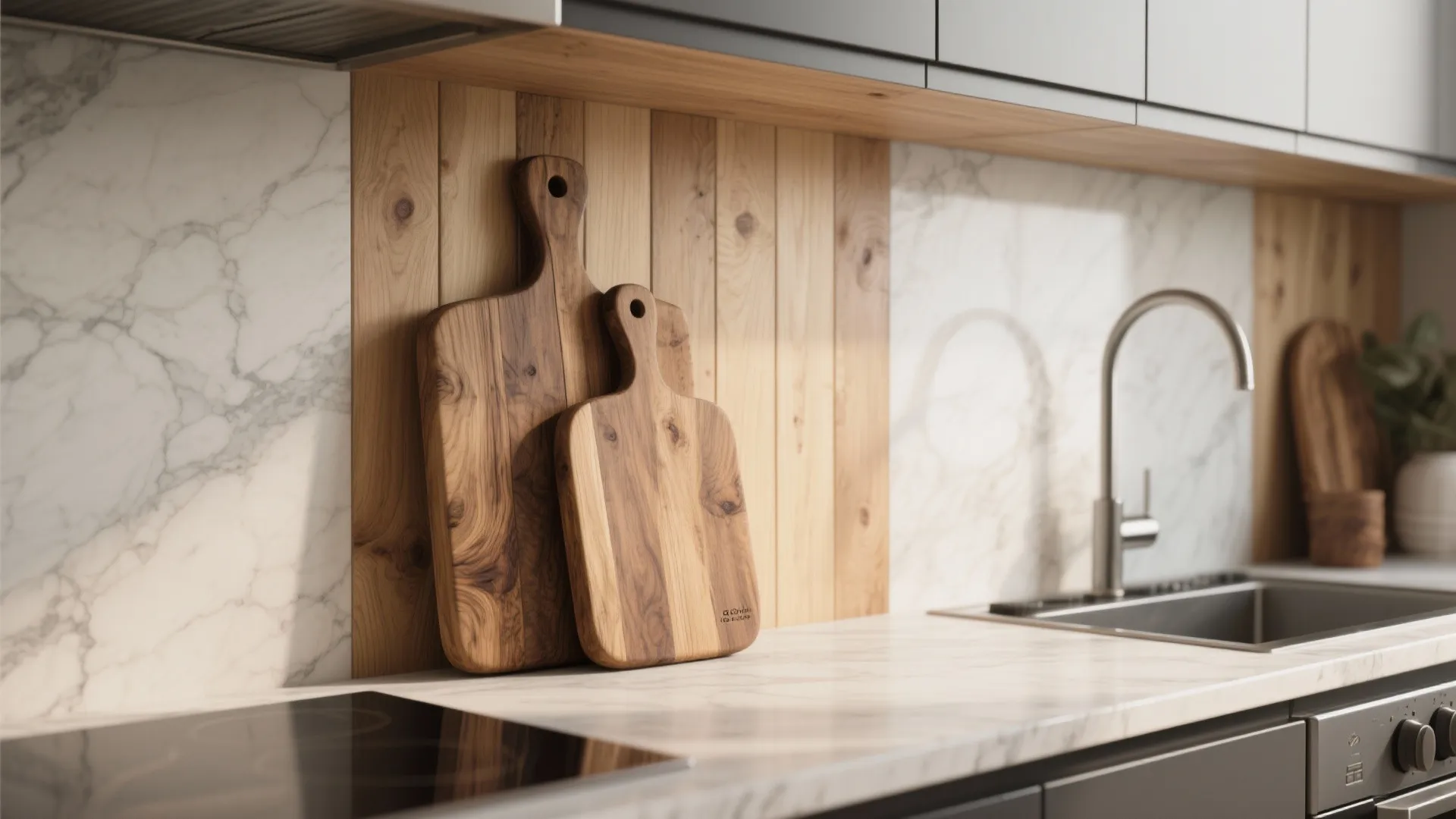 6. Wooden Cutting Boards as Backdrop