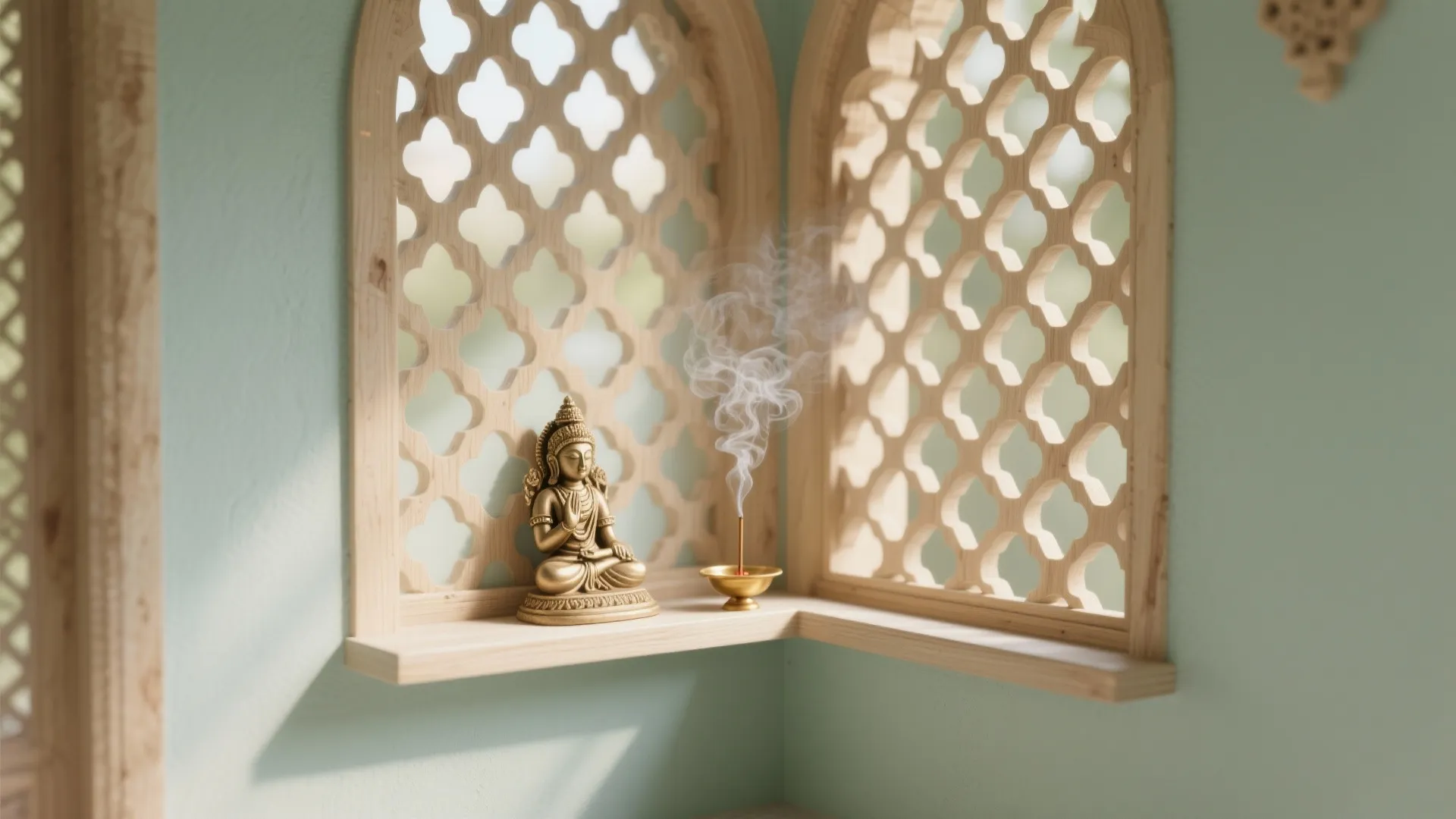 Wooden Jaali with Subtle Color