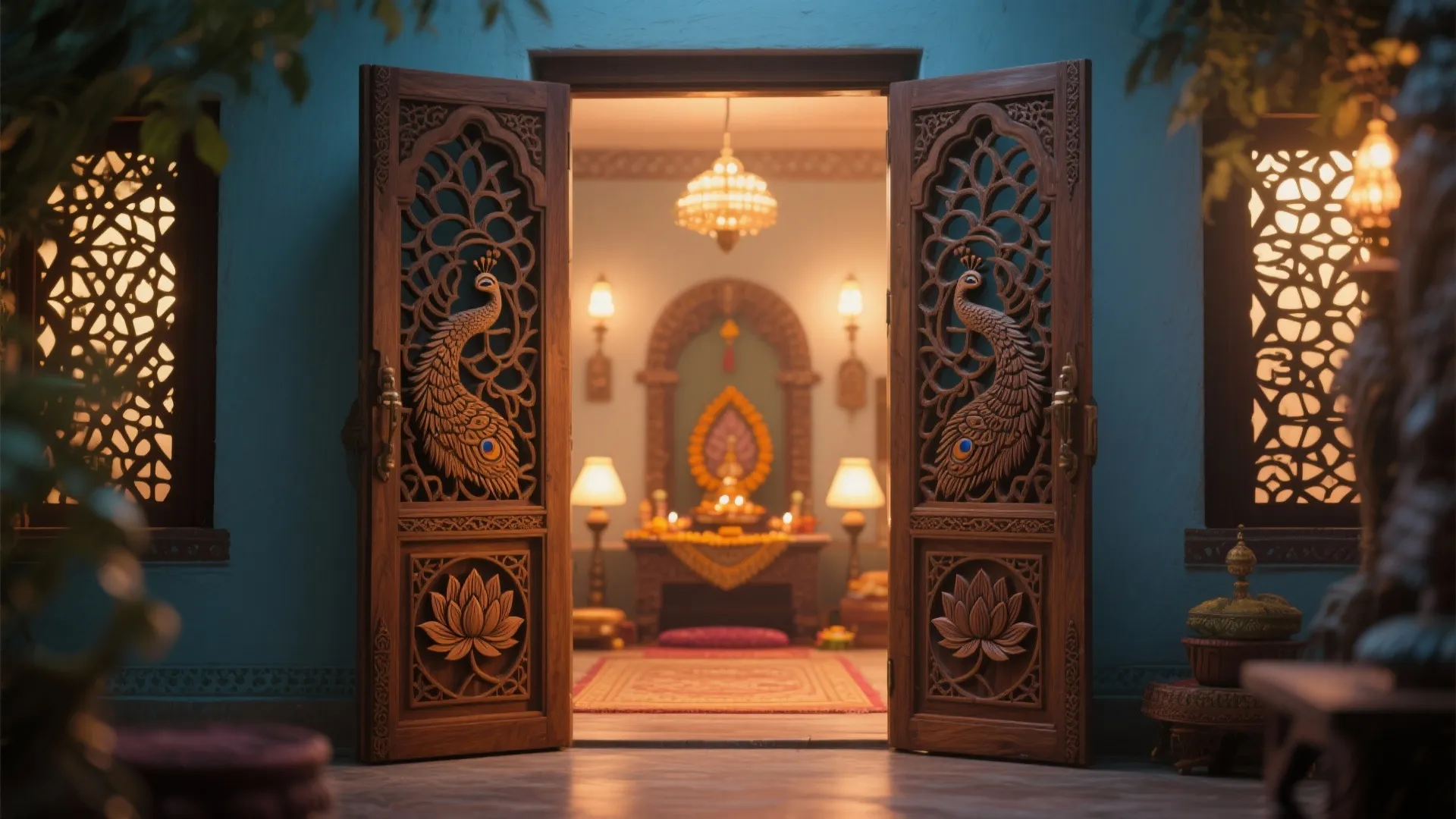 Jaali Doors for Sanctum Privacy