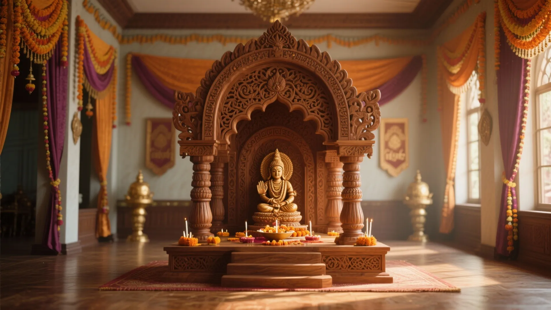 Traditional Wooden Mandap