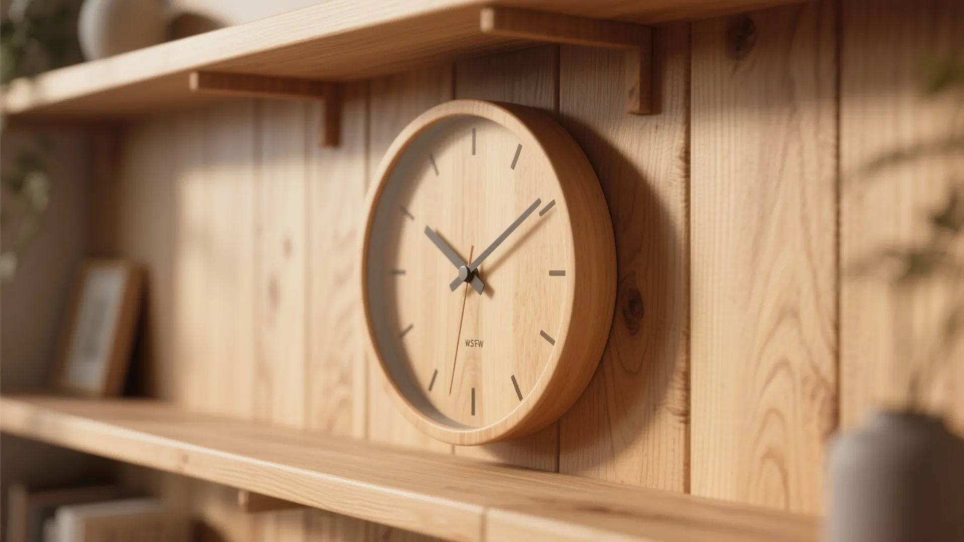 Nature-Inspired Wooden Wall Clock