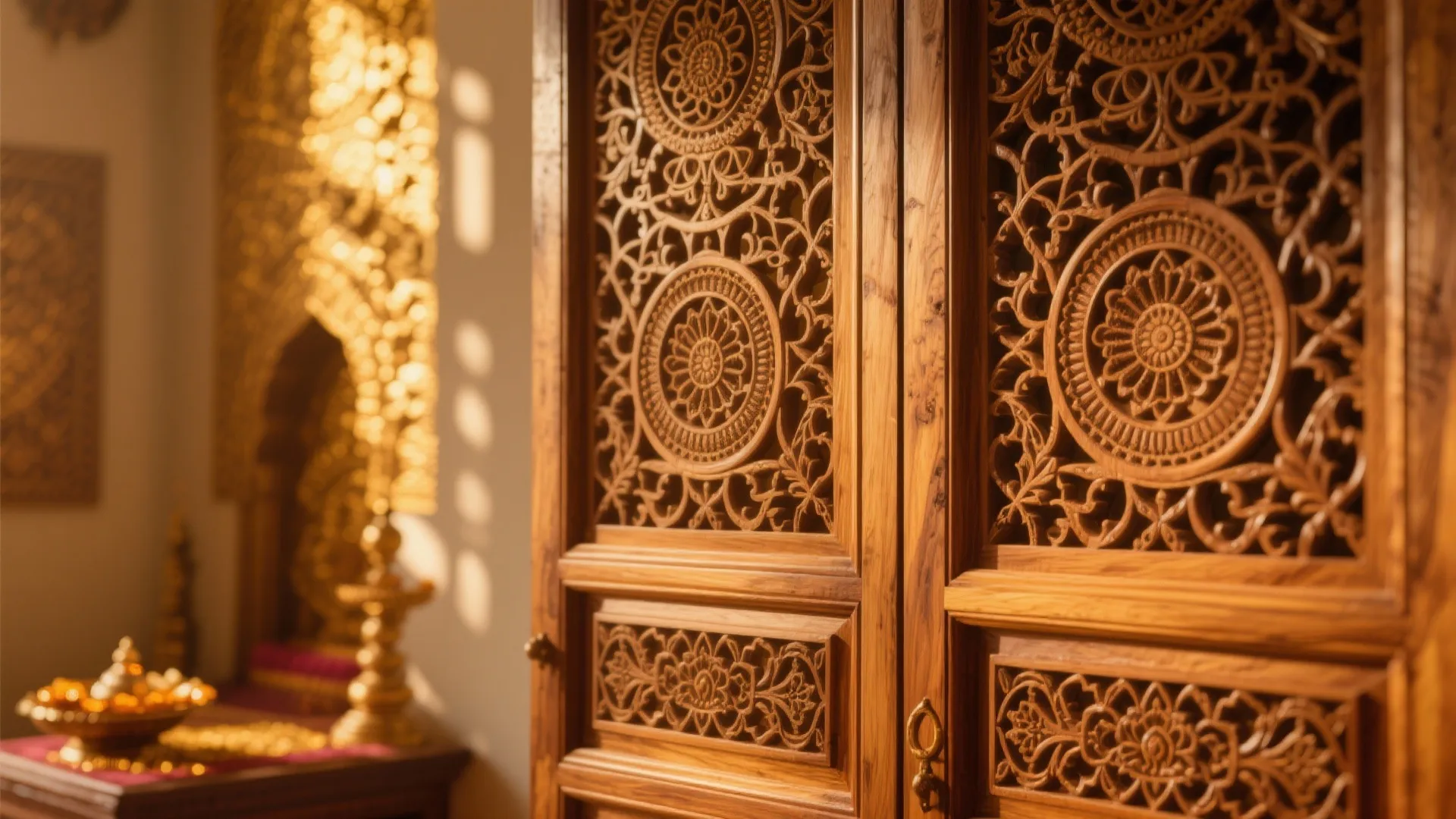 Intricate Wooden Panel Carvings