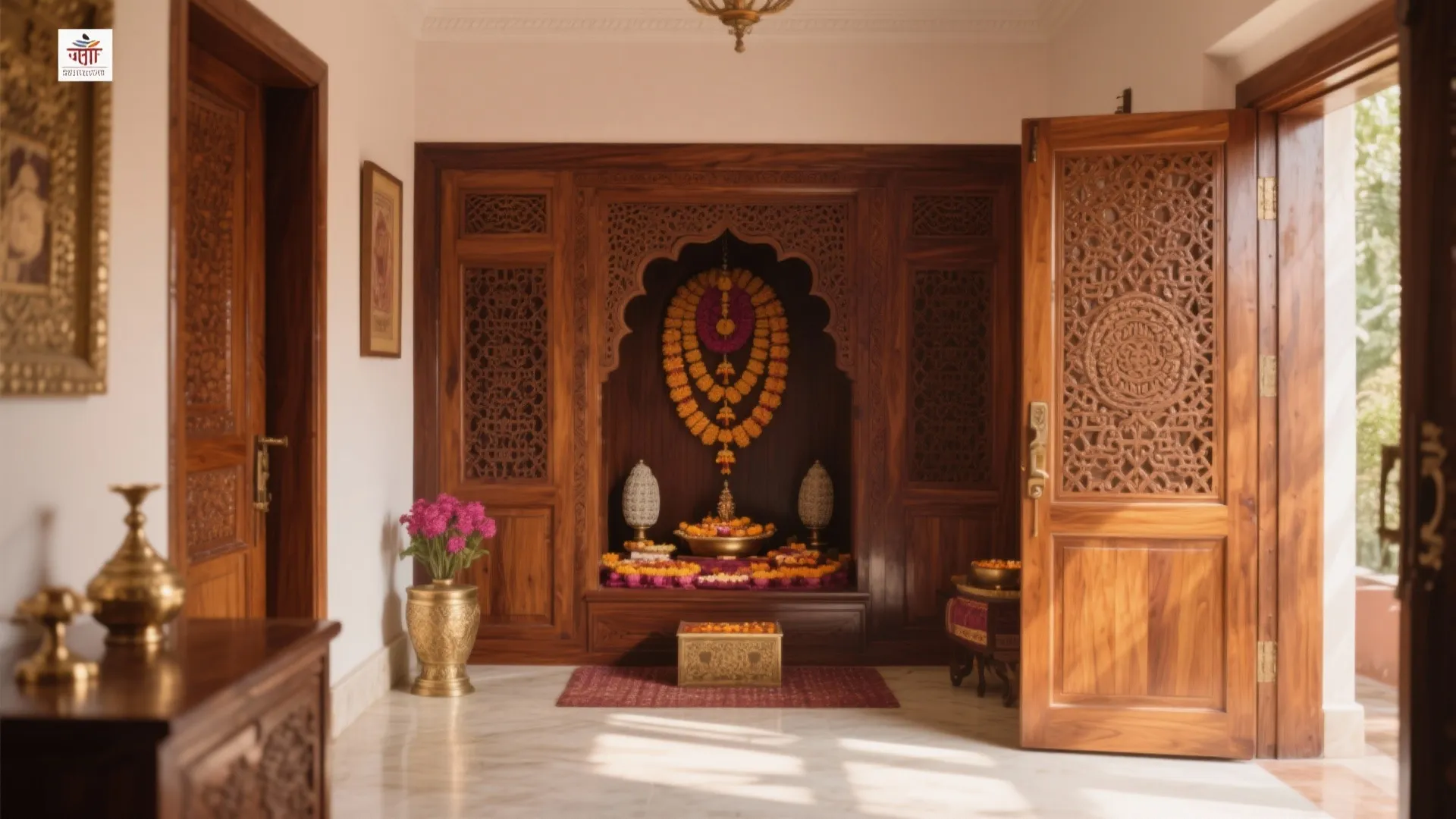 5 Simple Pooja Room Door Designs in Wood: Elegant and Functional Wooden Door Ideas for Your Sacred Space