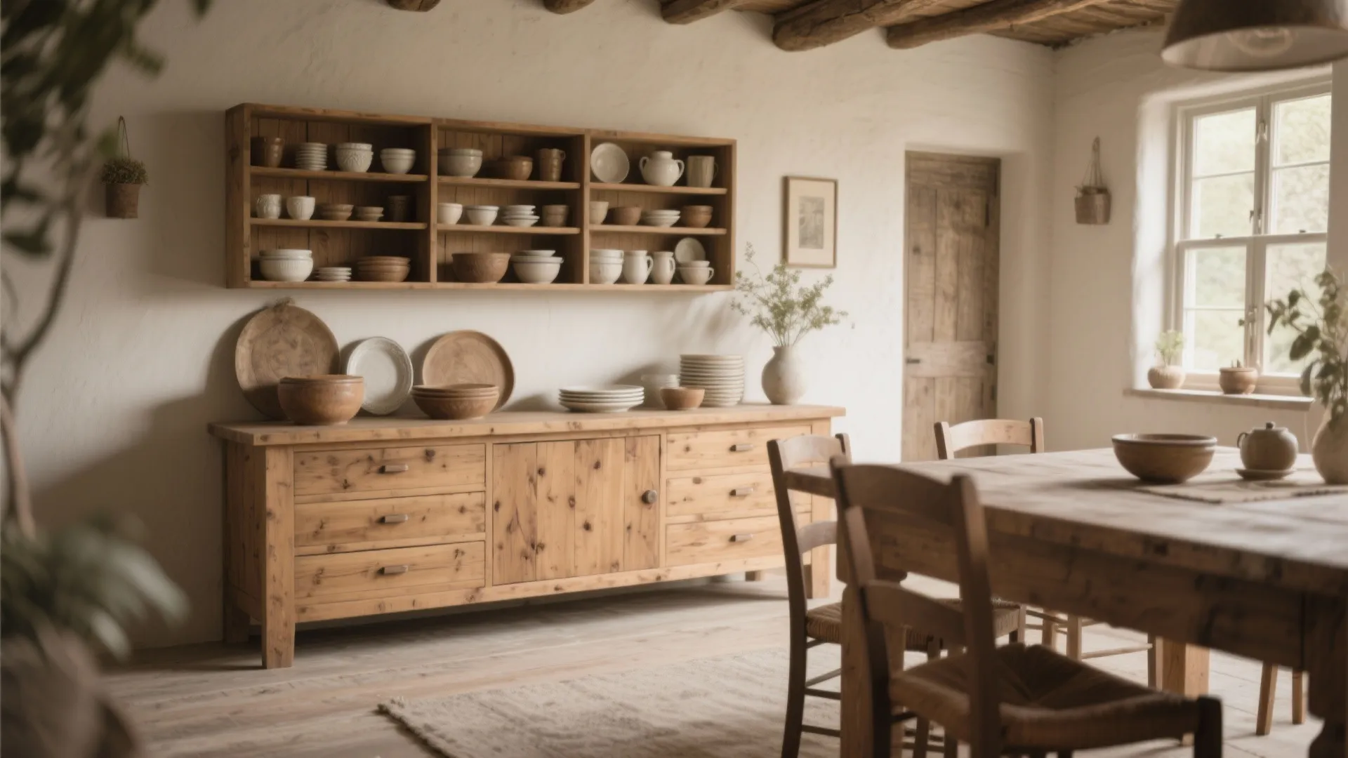 Wooden Sideboard with Crockery Drawers