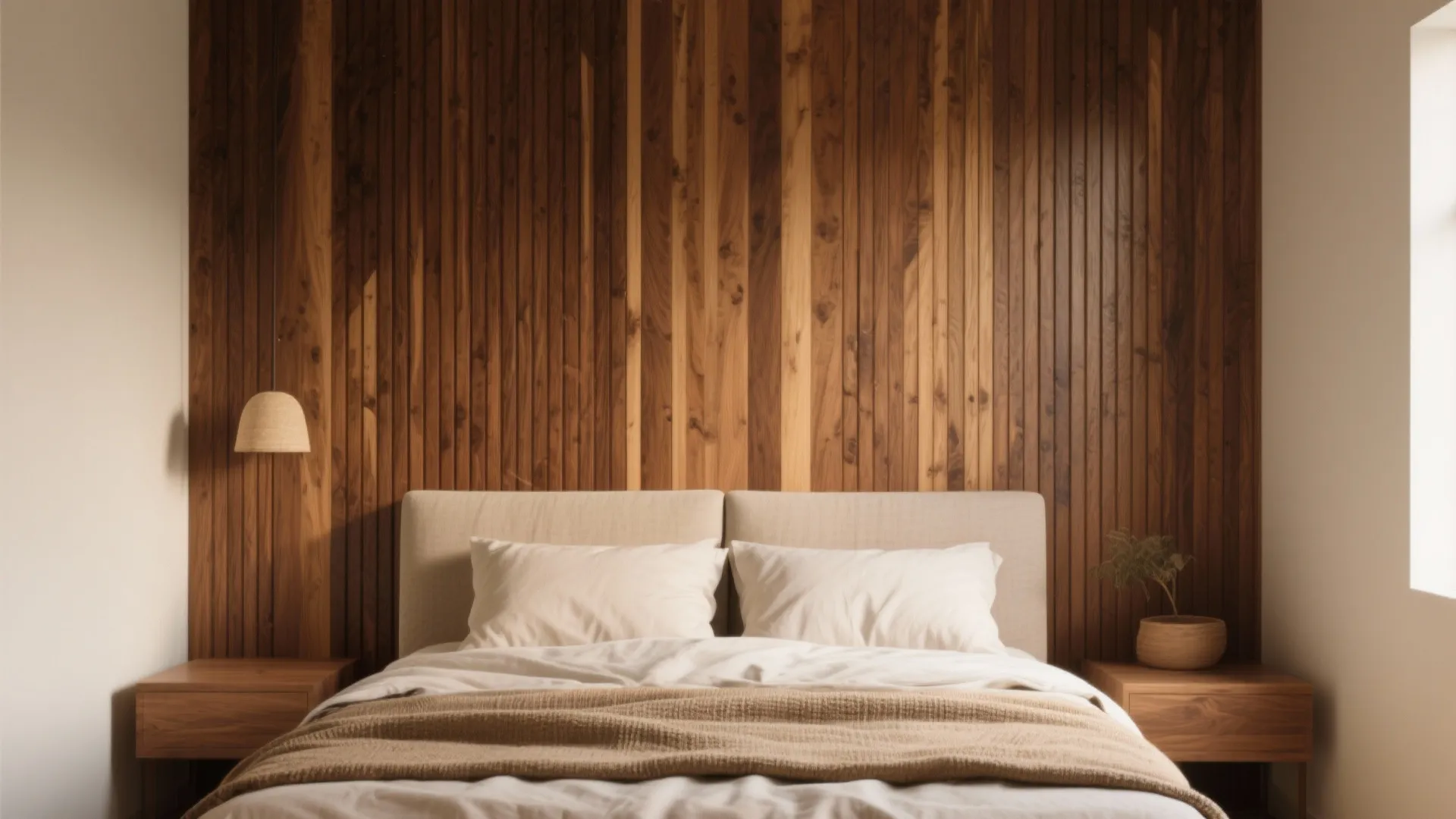 4. Wooden Slat Accent Wall
