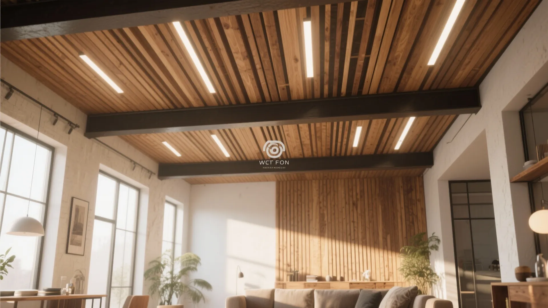 Wooden Slat Accent Ceiling