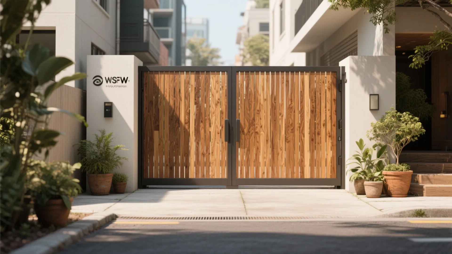 Sliding Wooden Slat Gate