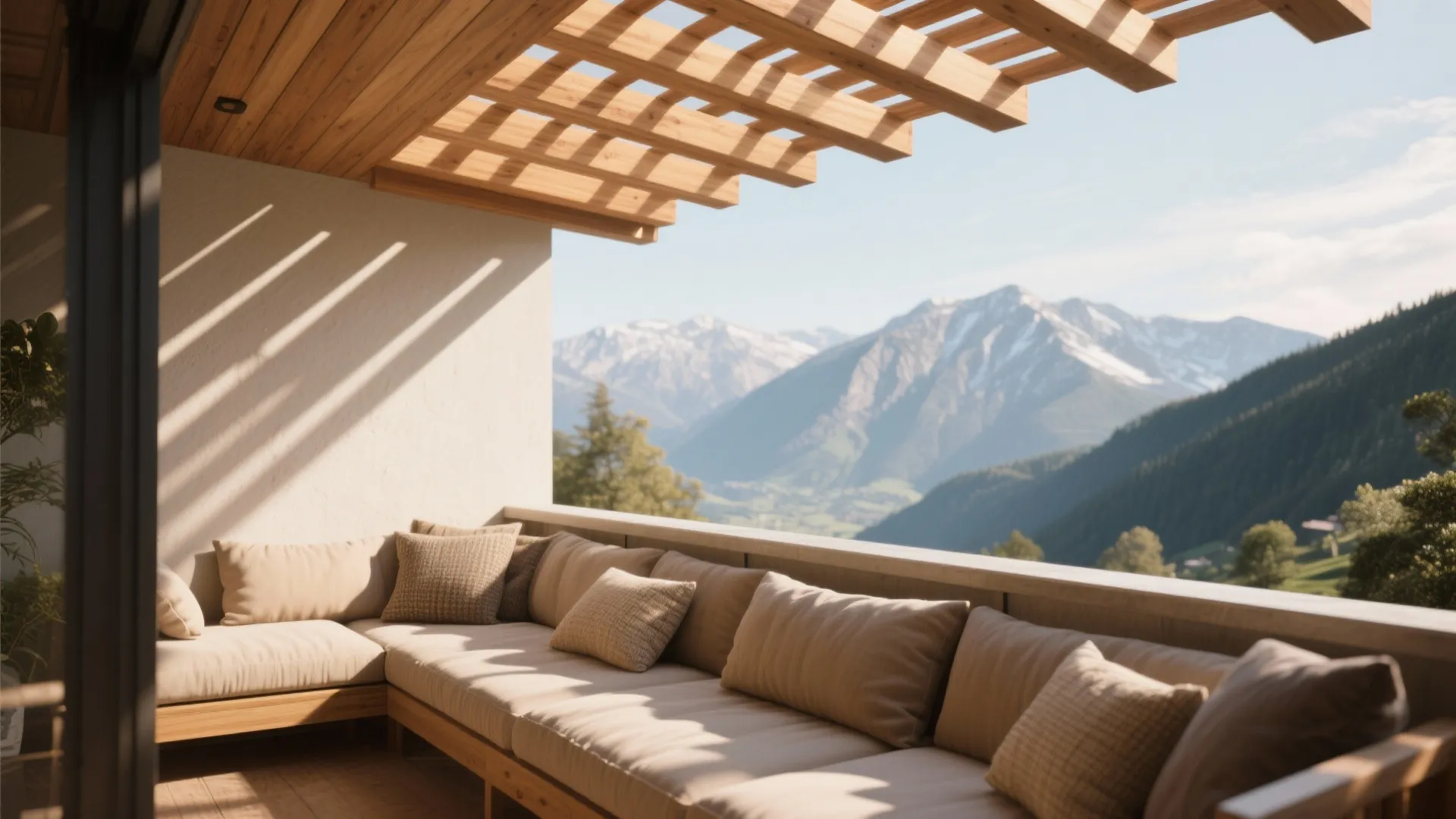 Wooden slat roof for warmth