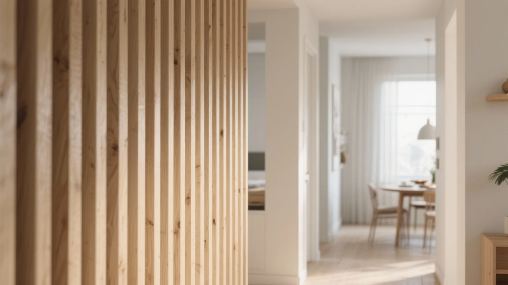 Minimal Wooden Slats Divider