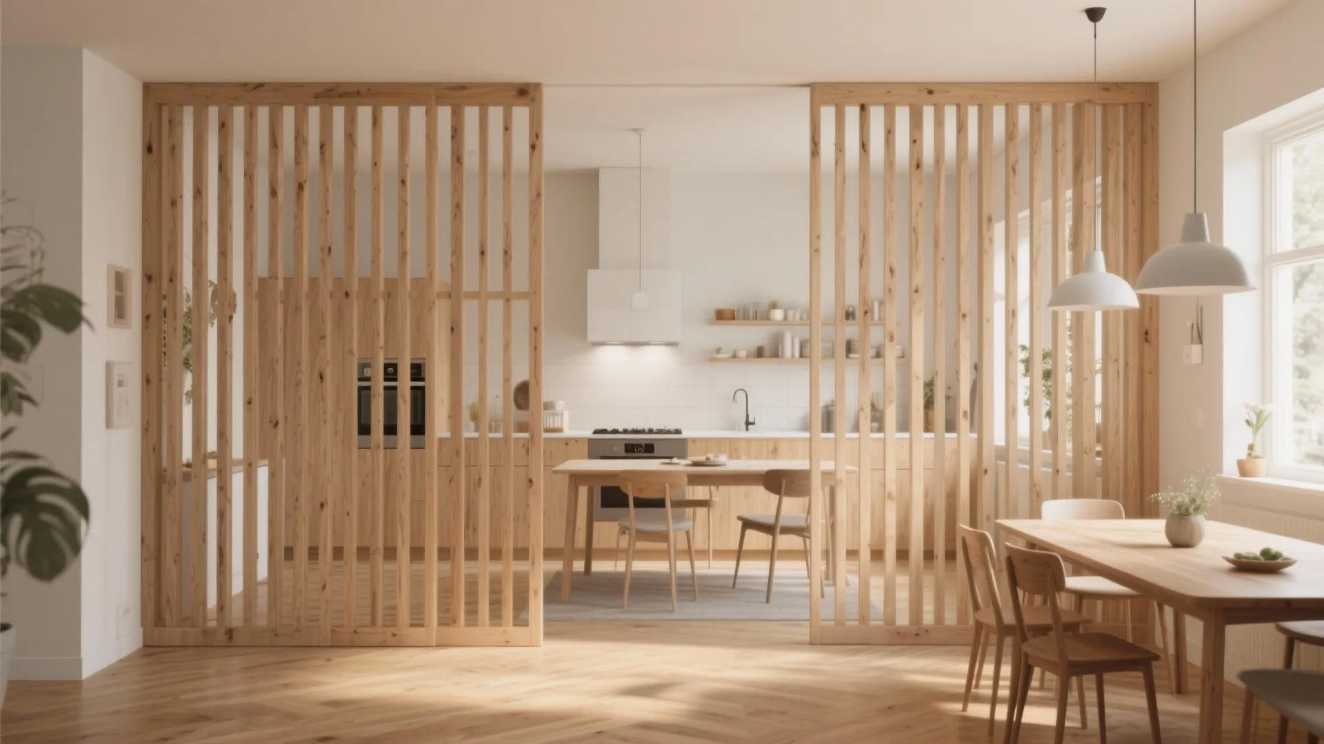 Wooden Slatted Partitions