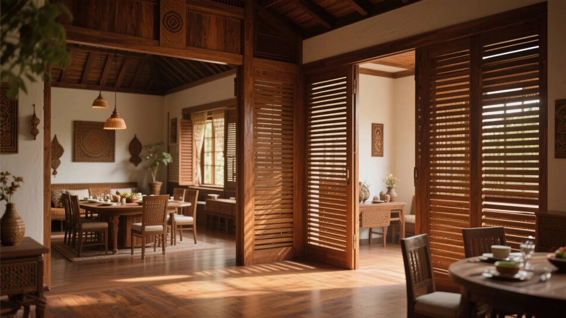 Use wooden slatted screens
