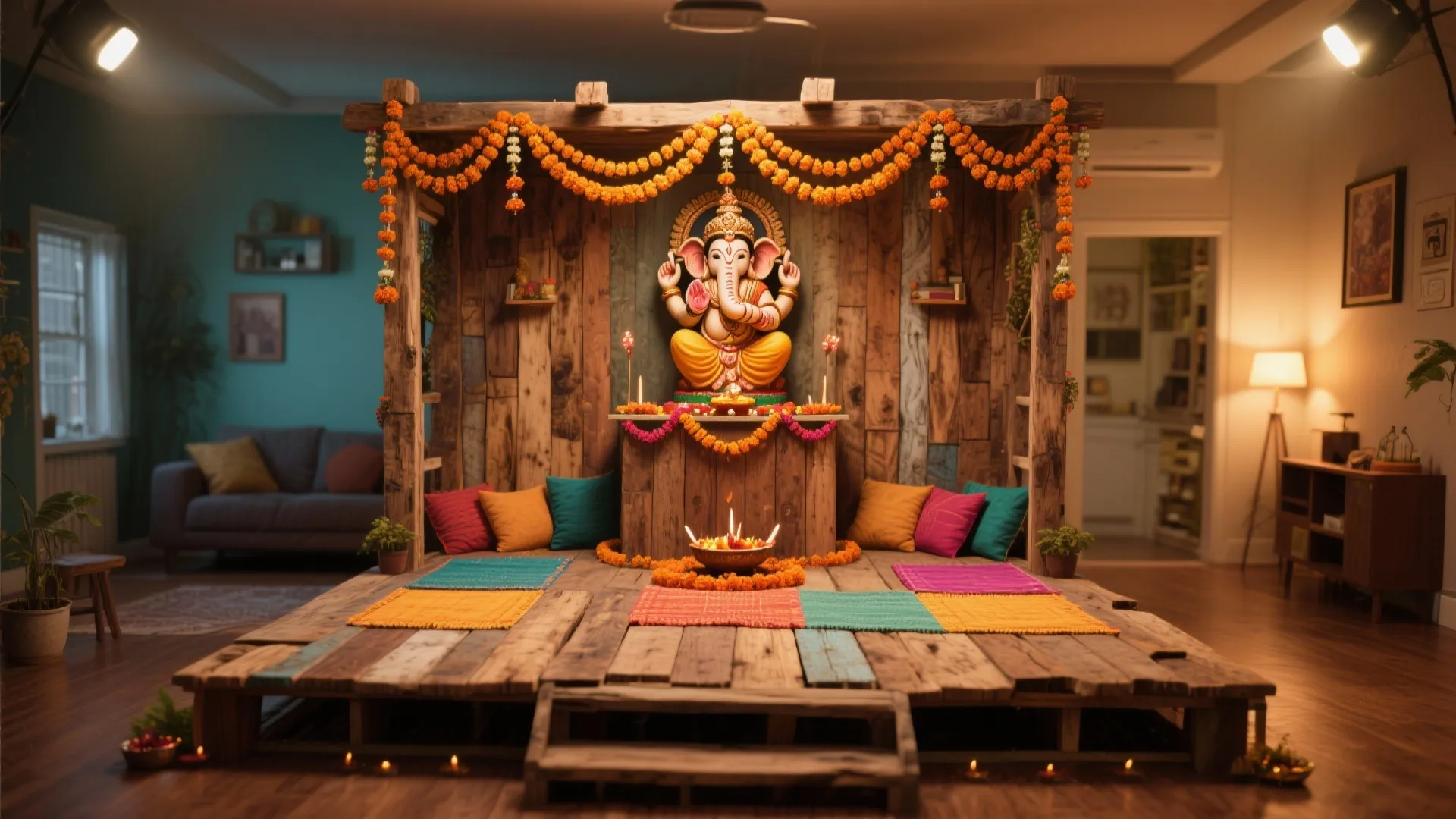 Compact Stage with Wooden Accents