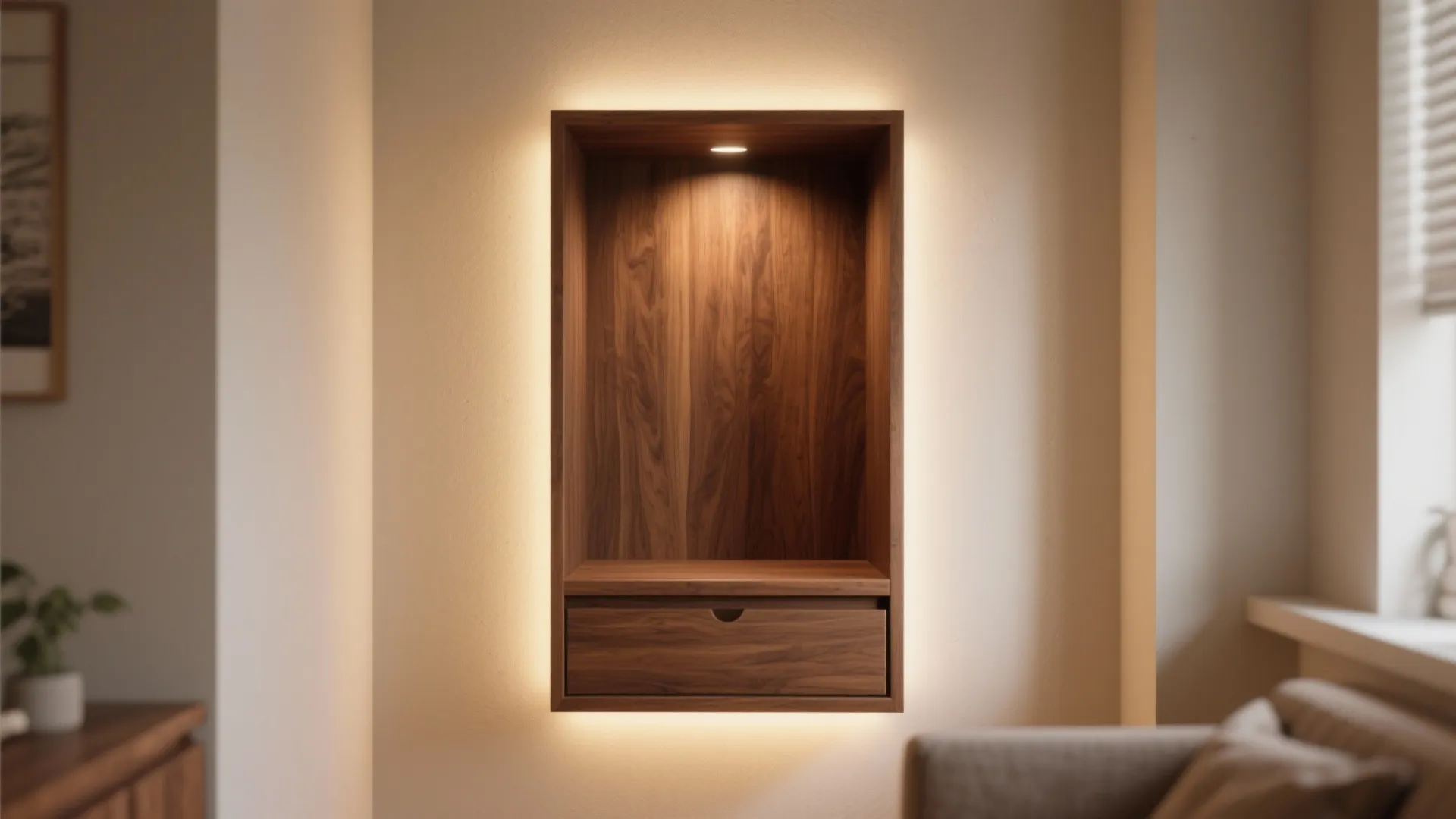 Minimalist Wooden Temple Niche