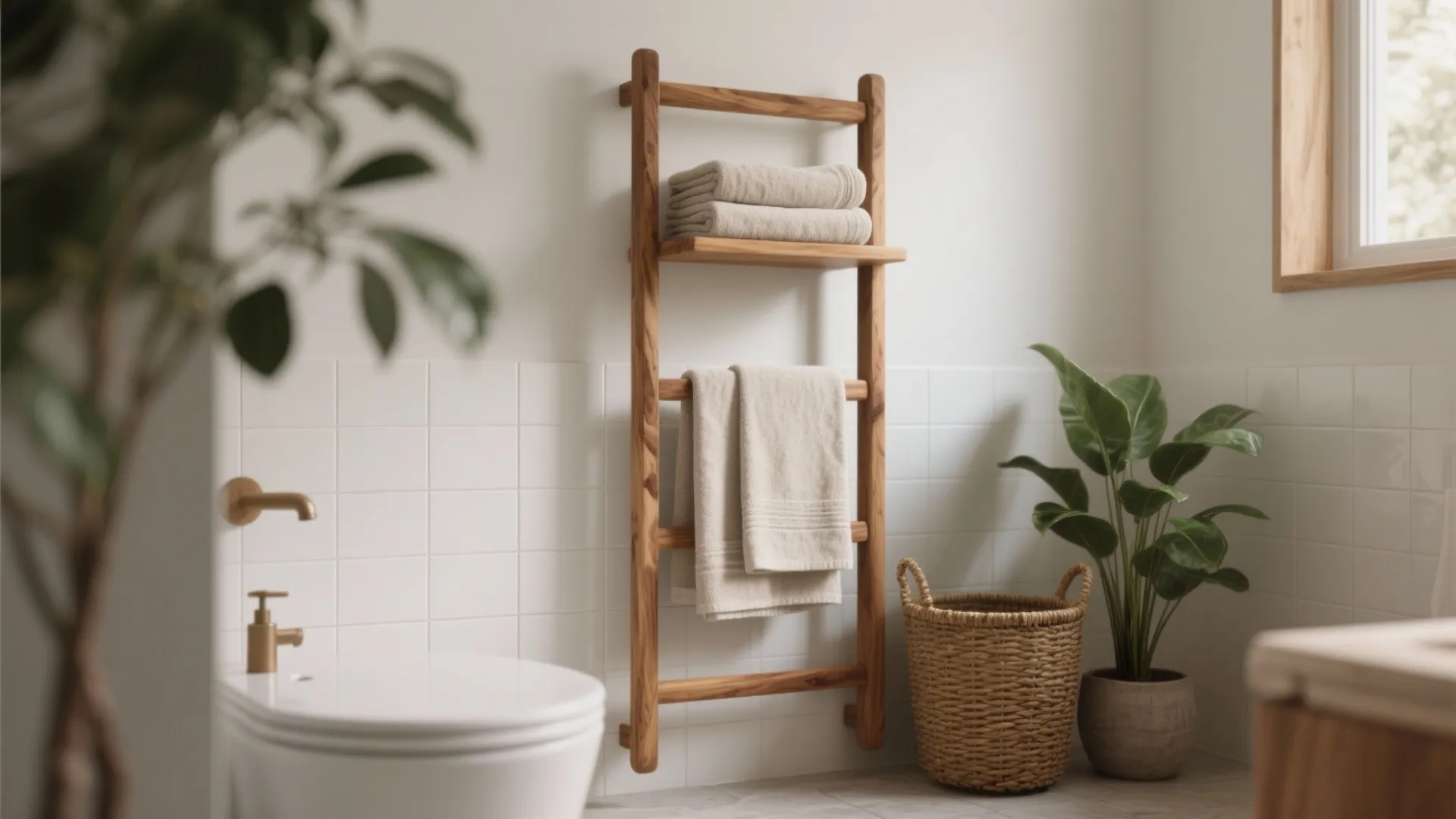 Wooden Towel Ladders to Add Warmth