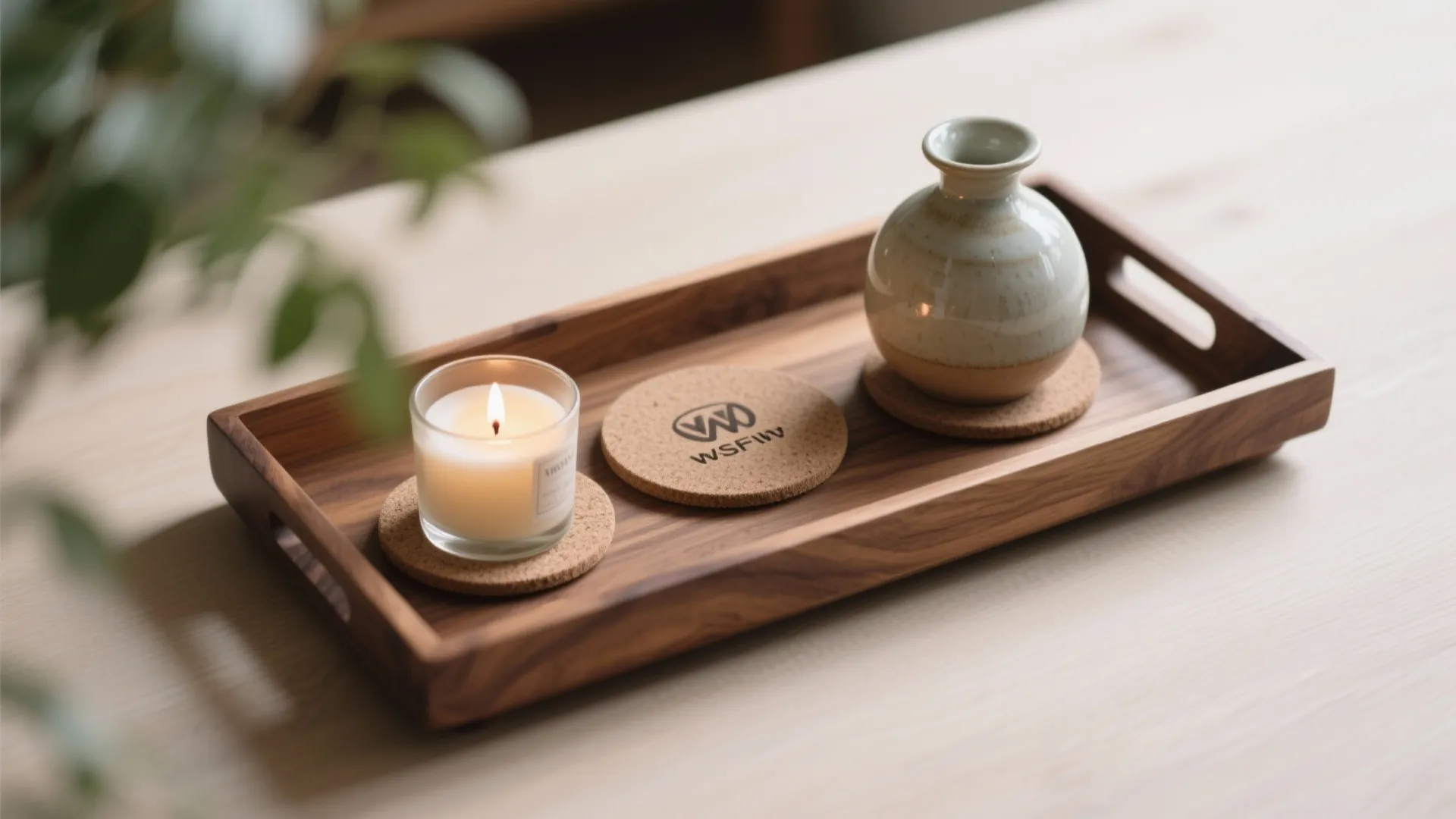 5. Wooden Tray + Mix of Objects