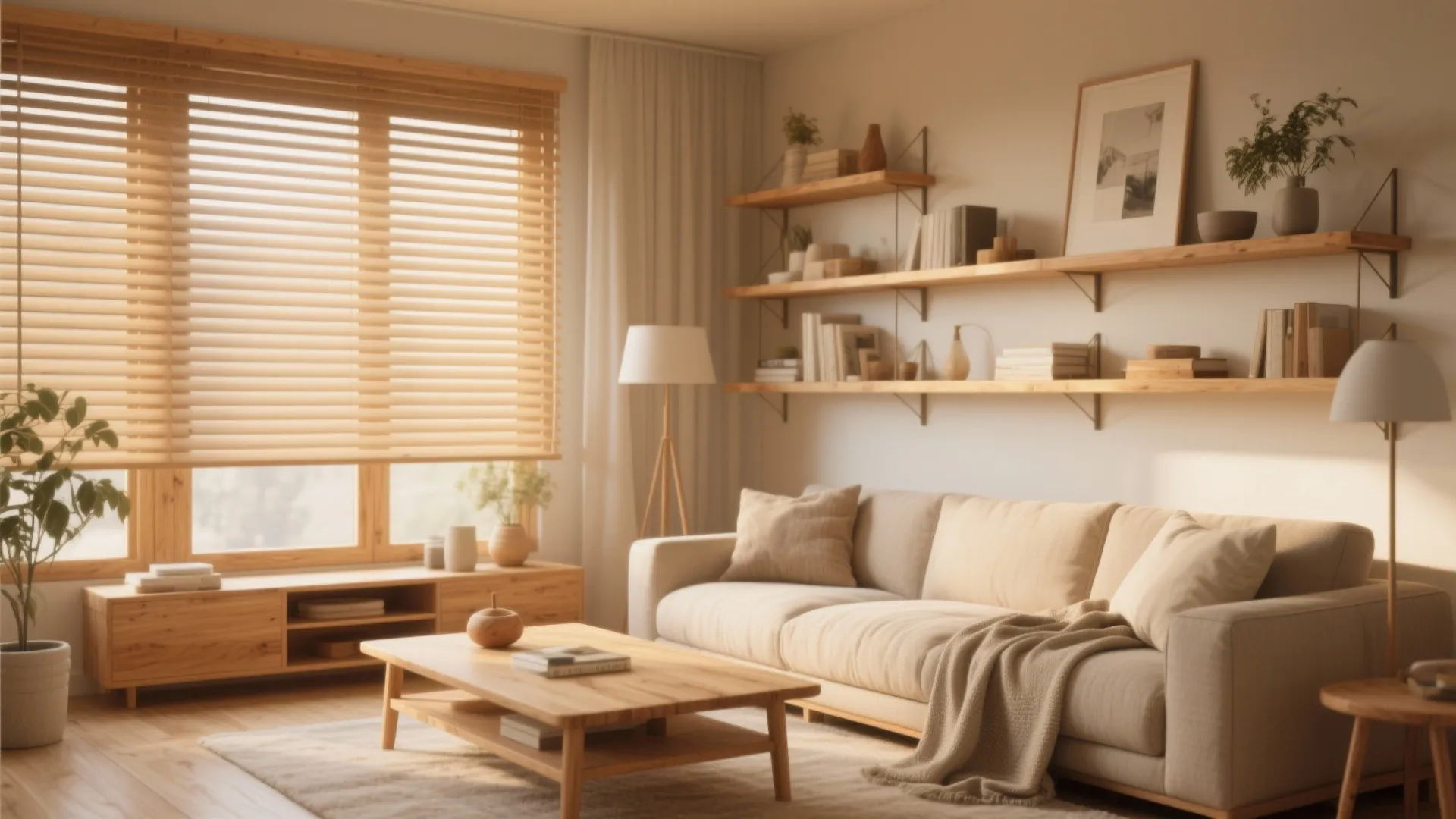 3. Wooden Venetian Blinds