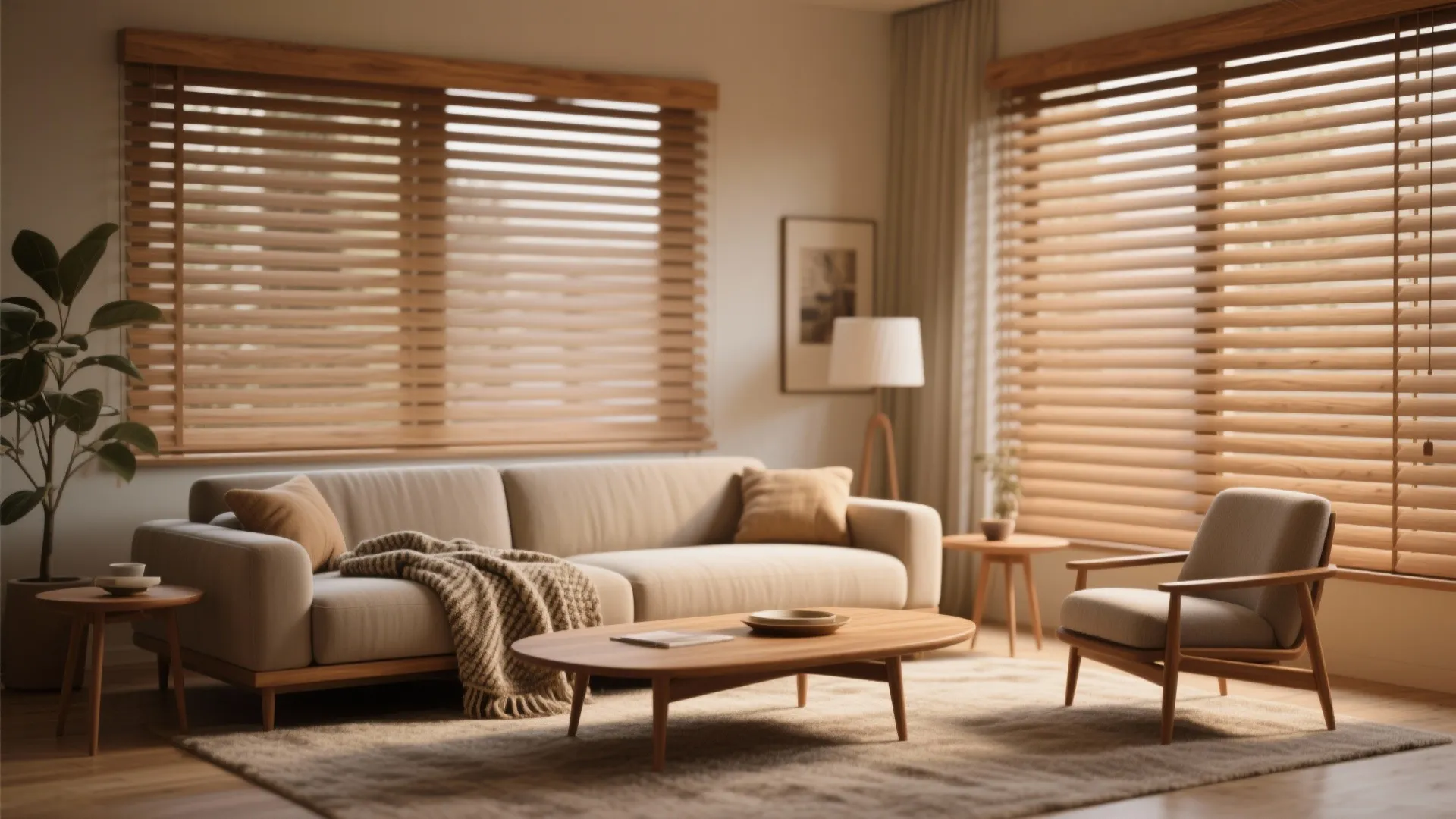 2. Wooden Venetian Blinds