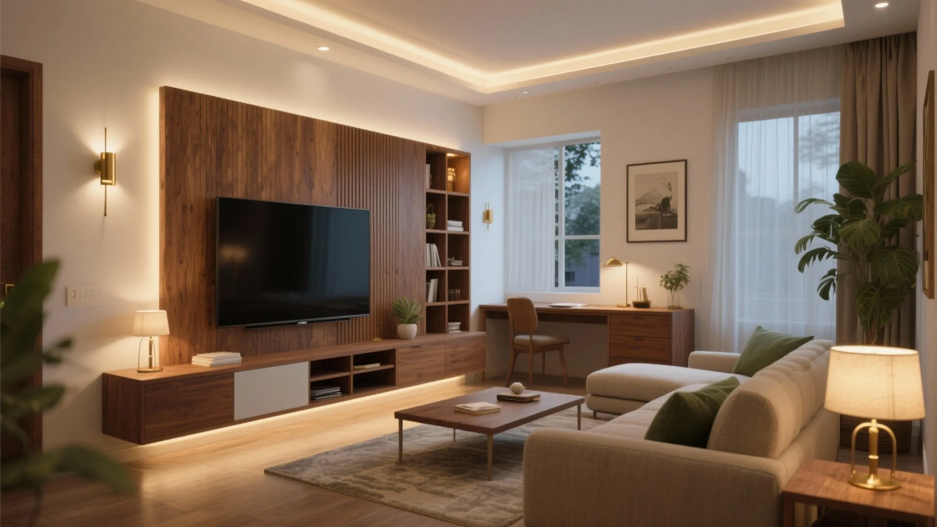 Warm wooden elements for calm living rooms and bedrooms