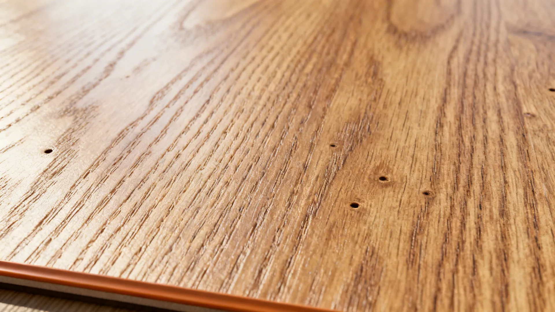 Textured wood-look laminates that mimic oak or walnut