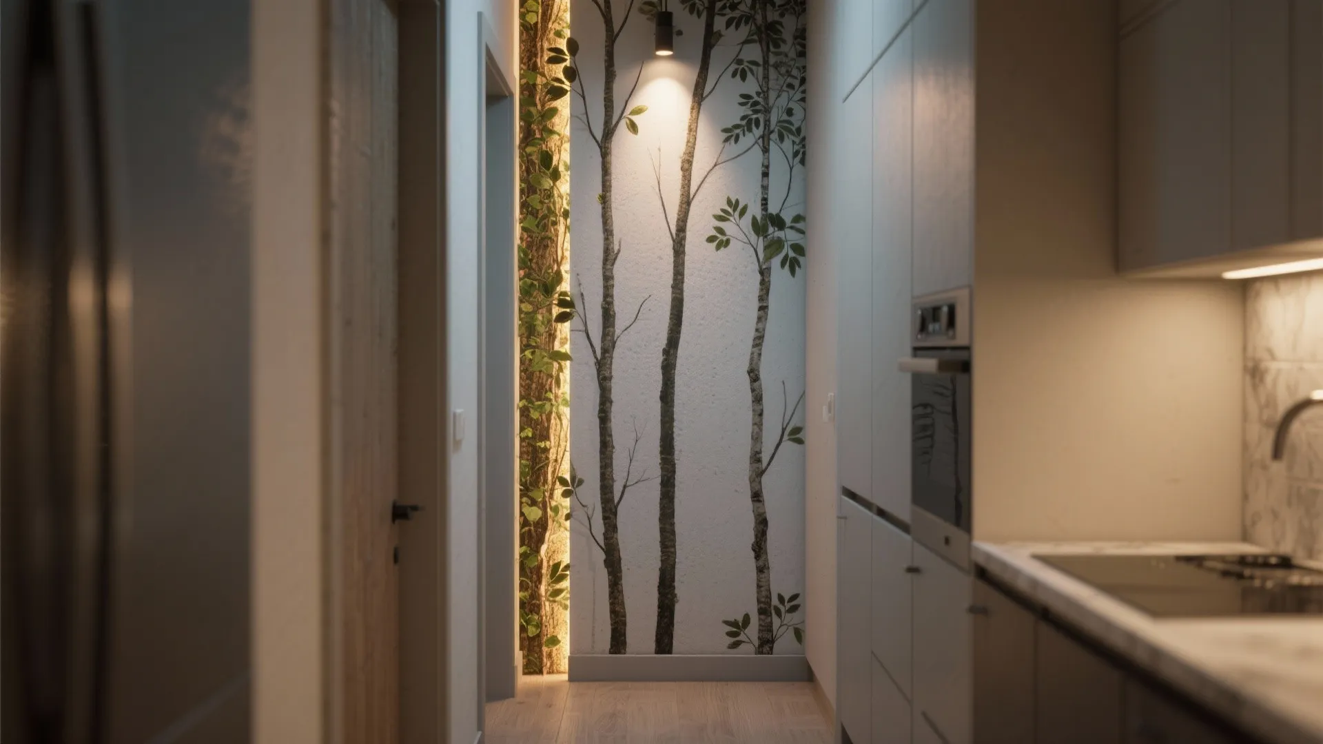 4. Woodland Accent Strip — Narrow but Impactful