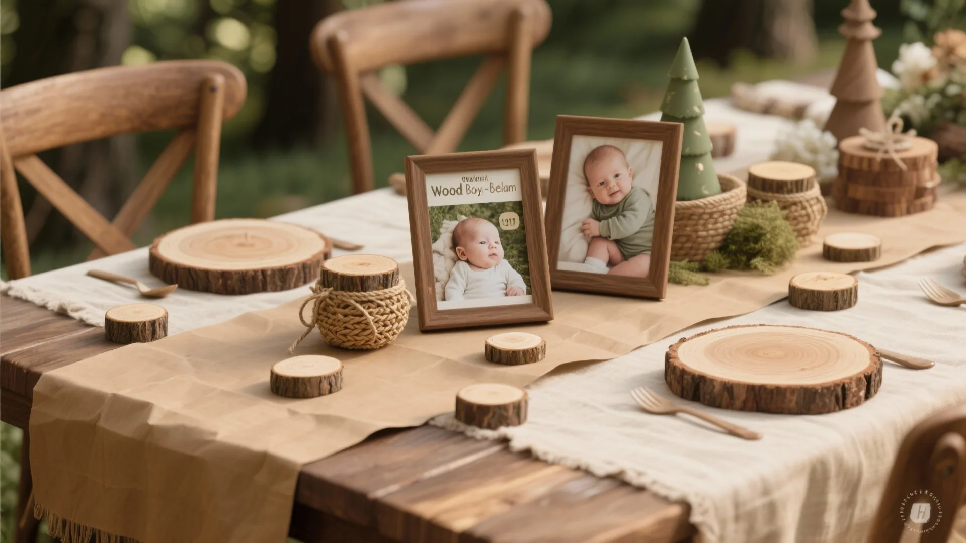 Woodland “One-derland”: Warm Woods, Kraft Paper, and a Milestone Gallery