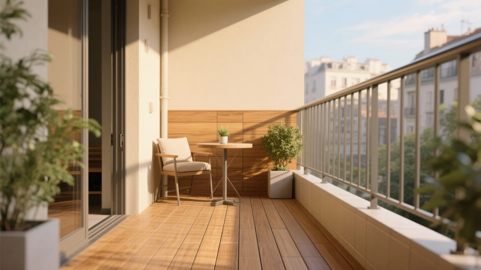 Wood-Look Porcelain Deck Tiles (Warmth Without the Upkeep)