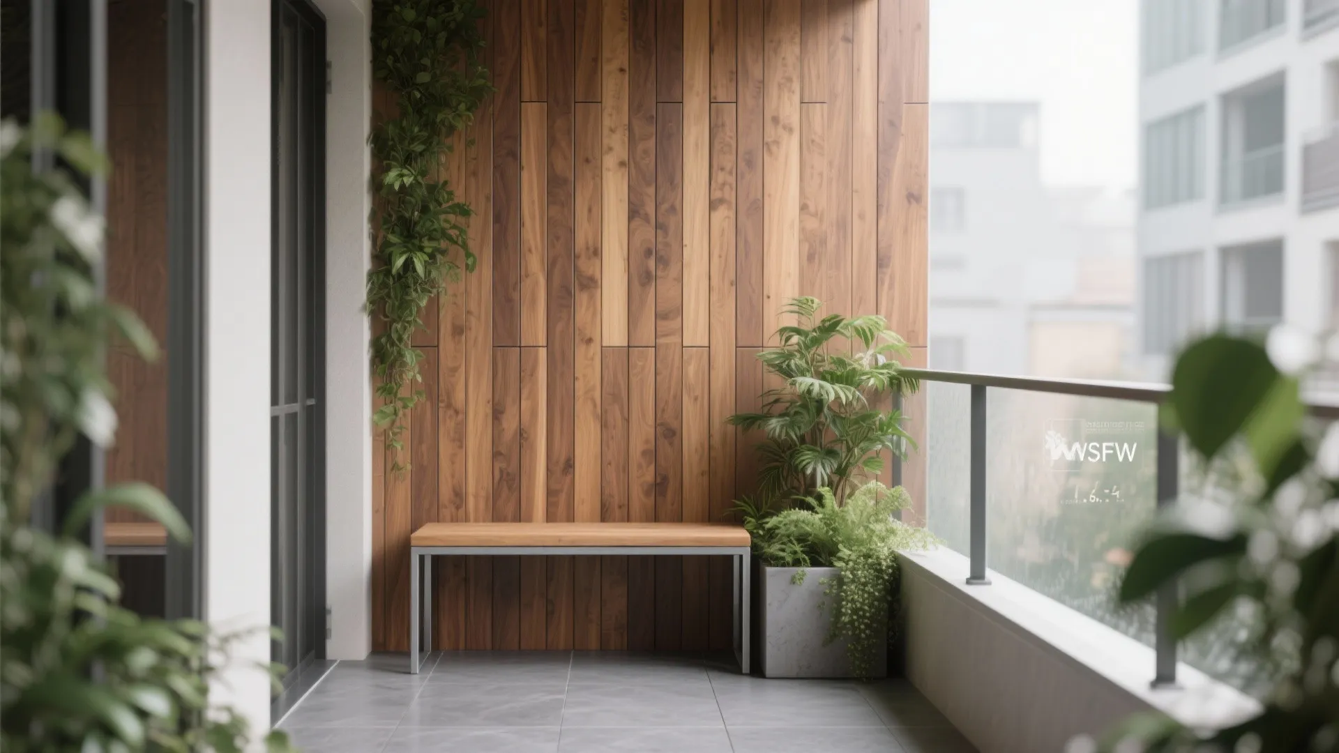 Idea 4: Wood-Look Porcelain Planks on the Wall