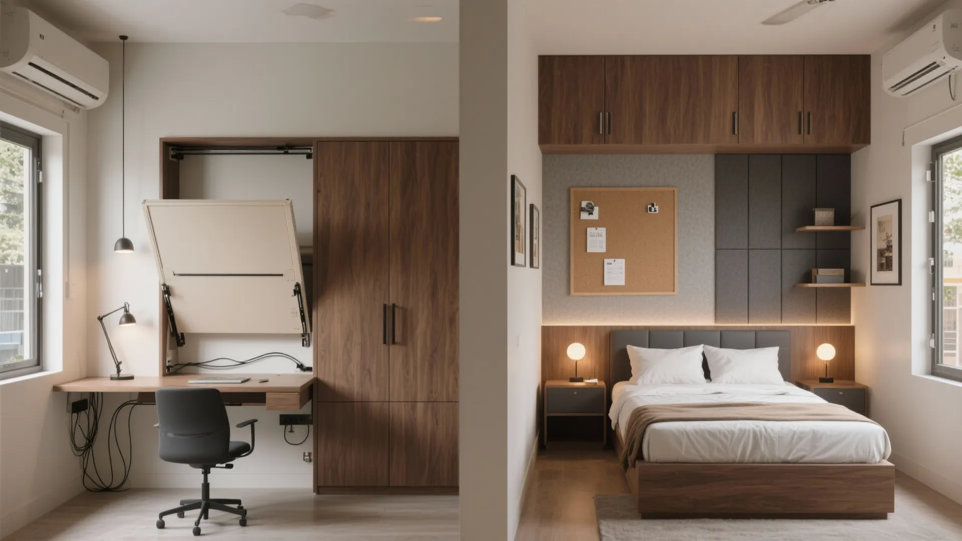 Work–Guest Hybrid Room with a Murphy Bed