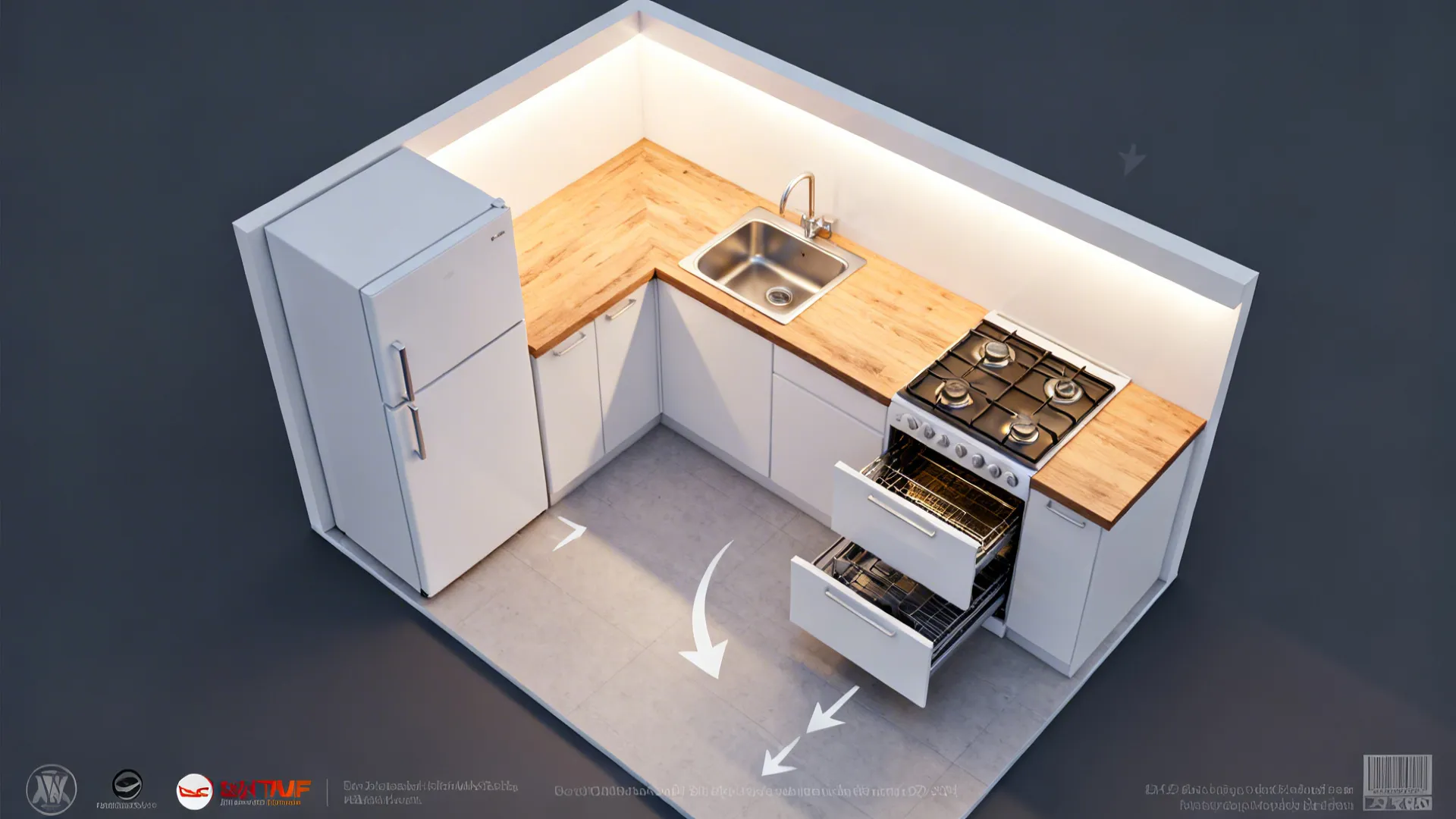 Compact L-Shape with a Smart Work Triangle