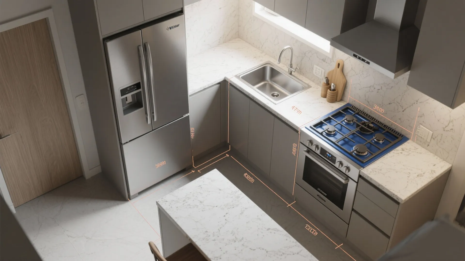 4. Create a safe work triangle that includes the range