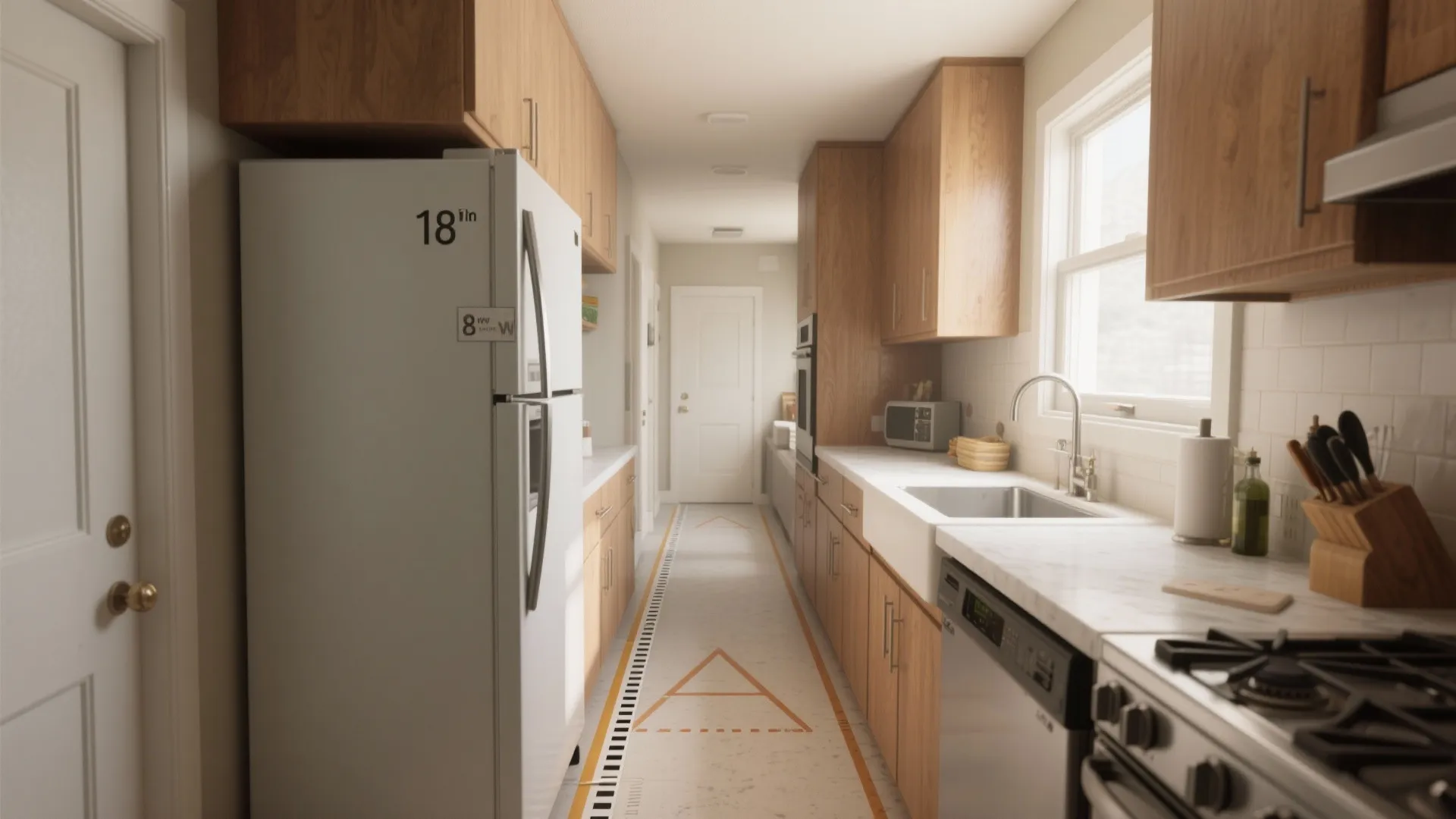 1. Reconfigure the work triangle, not the whole room