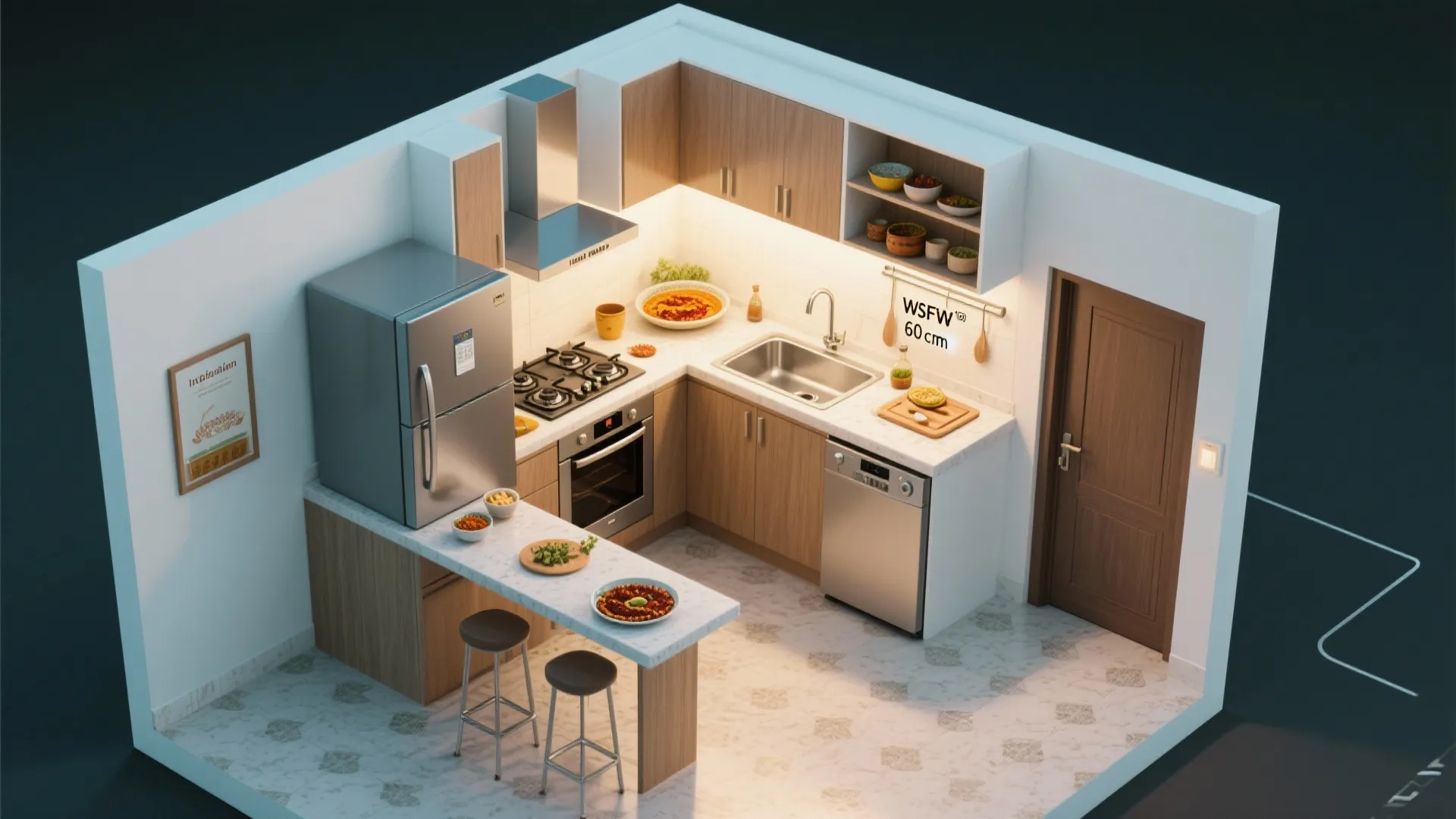 Work triangle meets Indian cooking reality