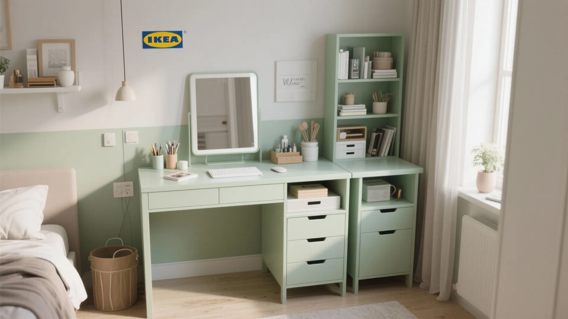 5. Space-Saving Work/Vanity Combo