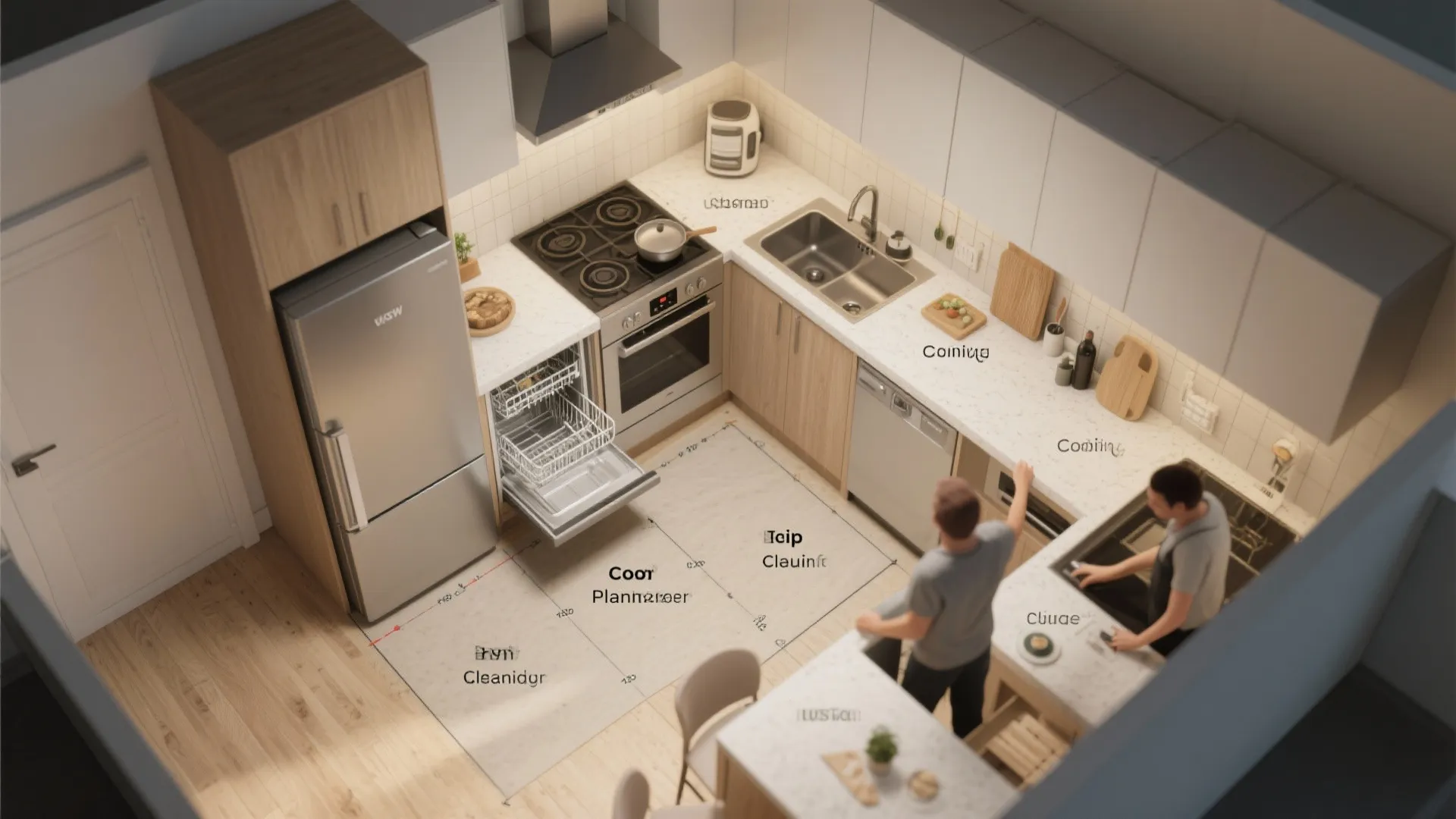 3. Slim appliances and kitchen work zones