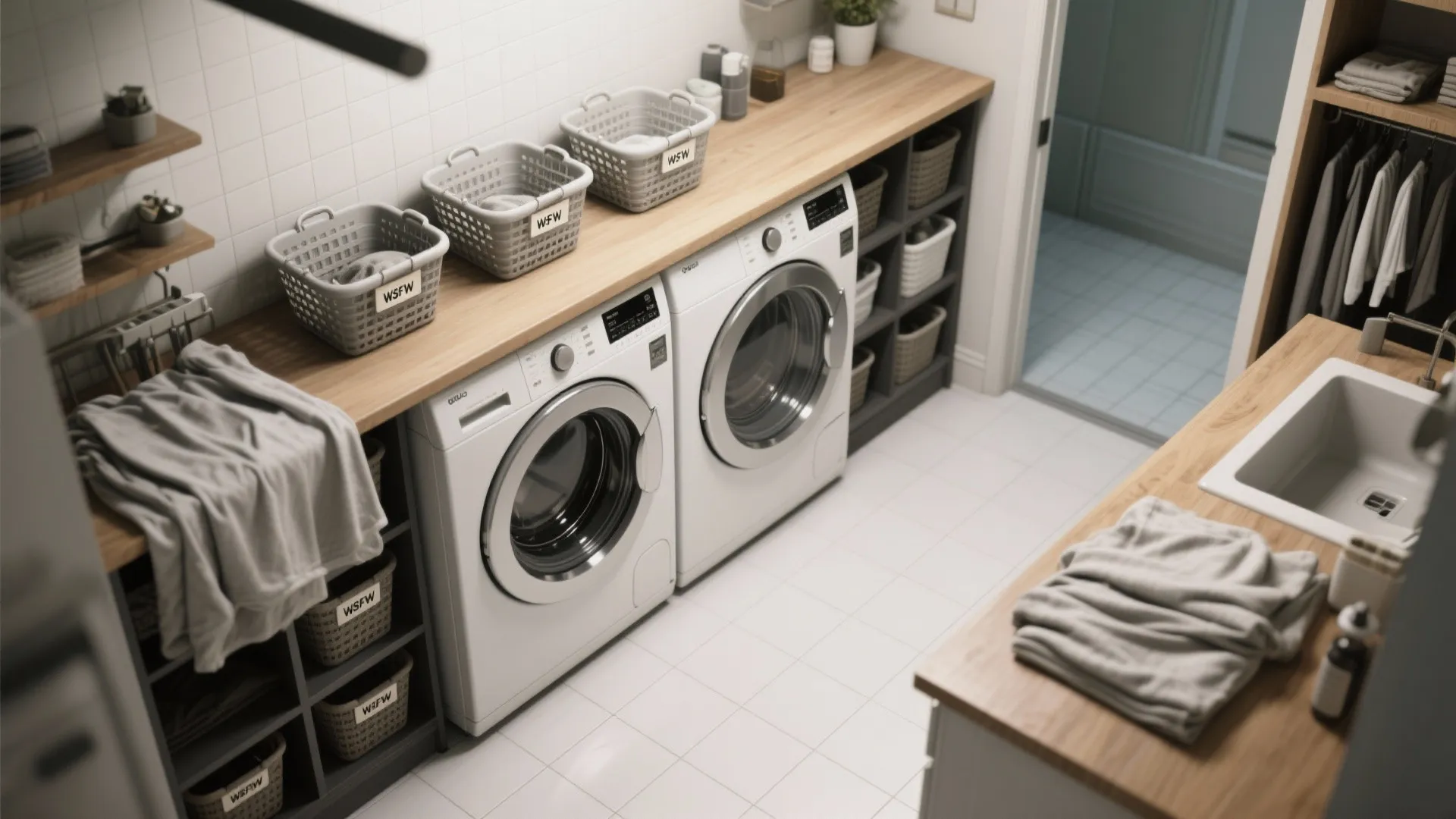 2. Design an efficient wash-dry-fold workflow