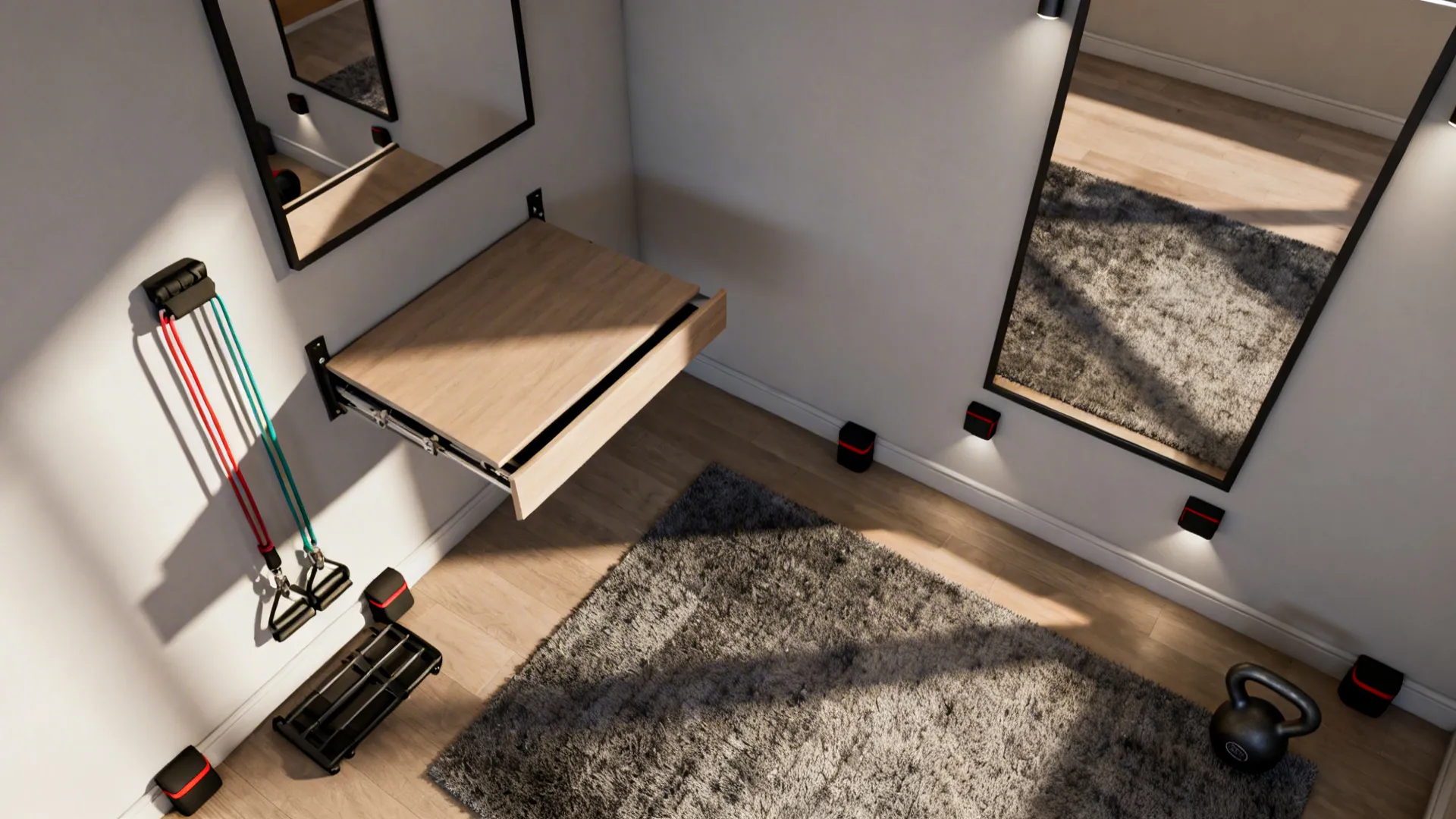 4. Multipurpose Work & Workout Nook