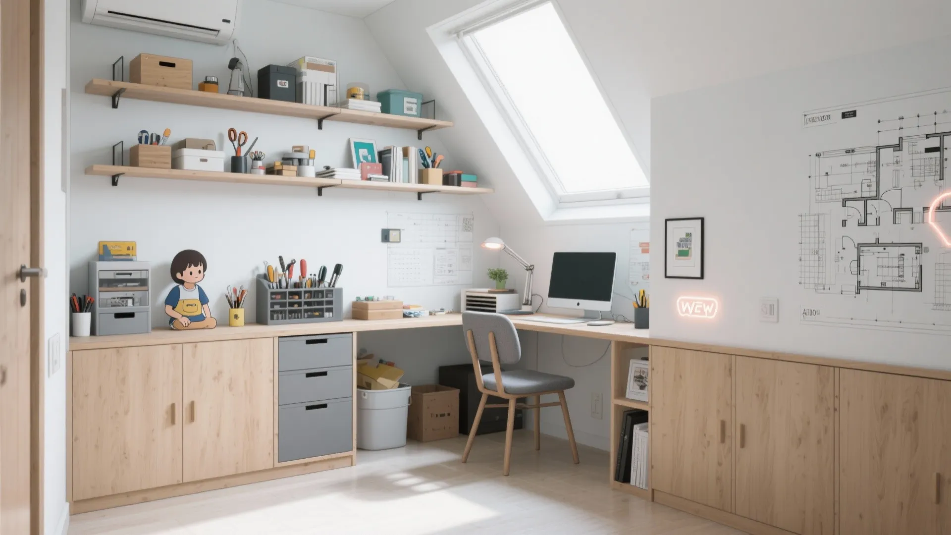 Tips 5: 子ども部屋・ワークスペースは“高さ110cm以下に収める”（東京小戸型・收納技巧）