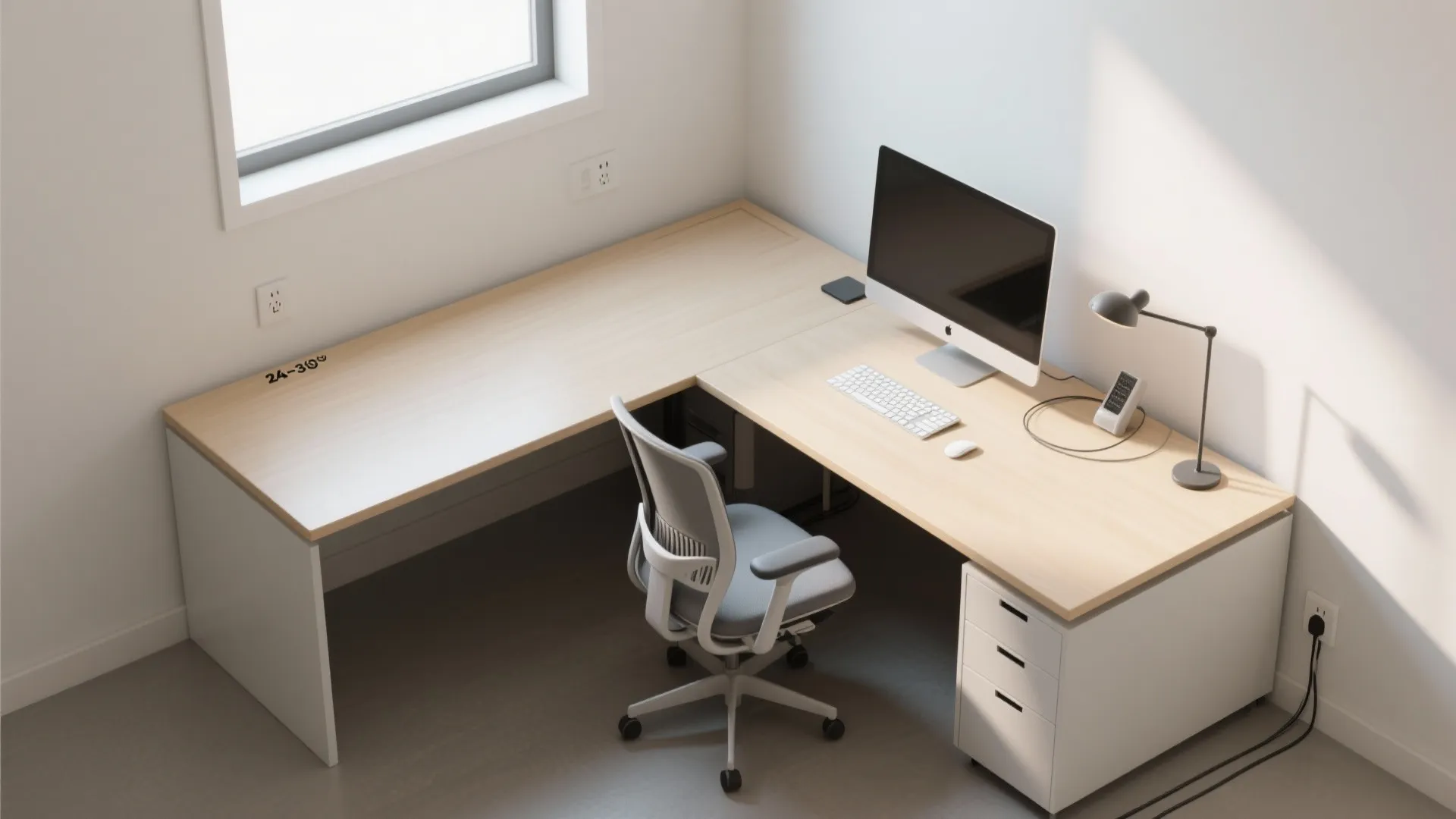 L-Shaped Corner Workspace Nook