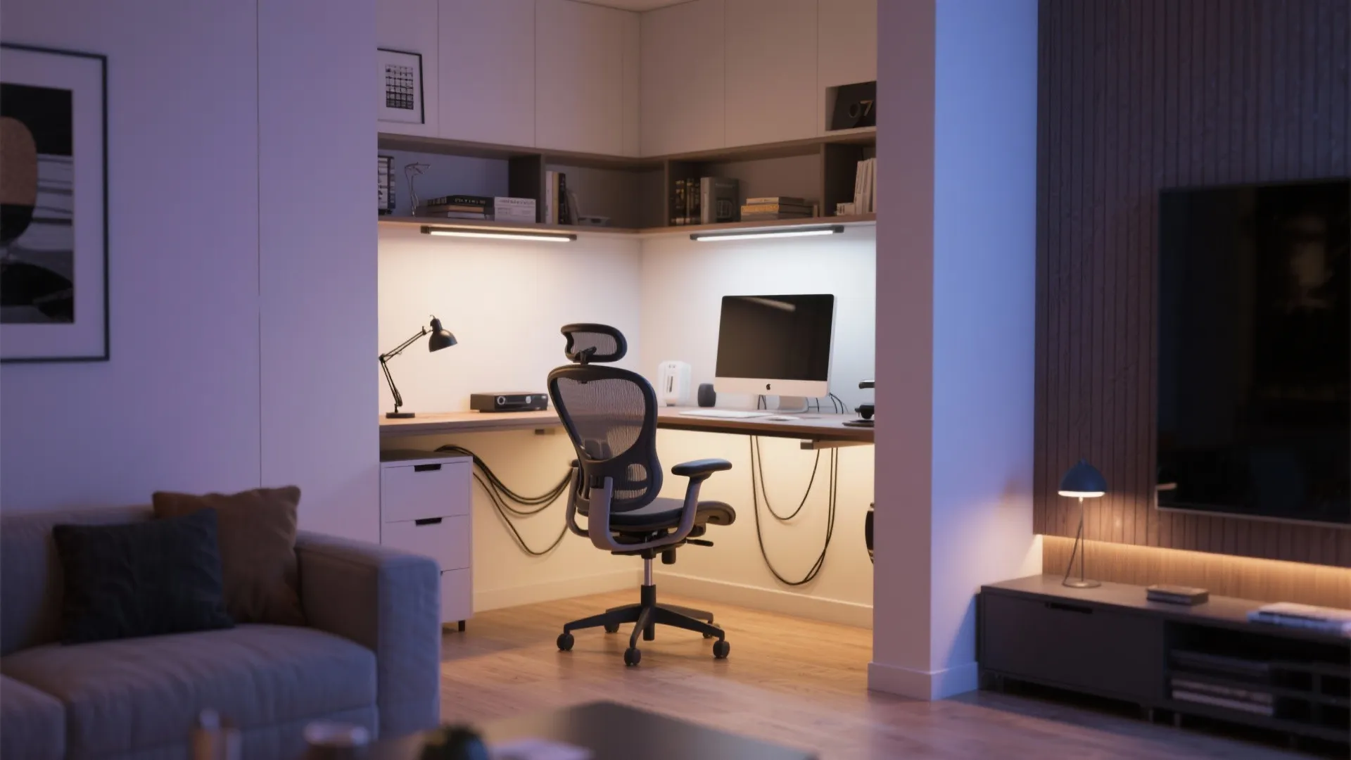 10. Workstation Nook with Task Lighting