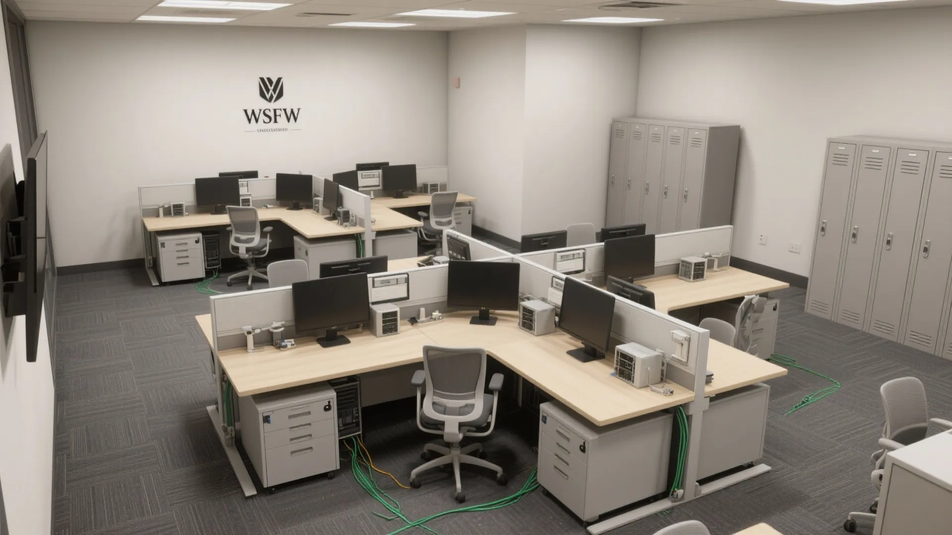 4. Compact ergonomic lawyer workstation islands