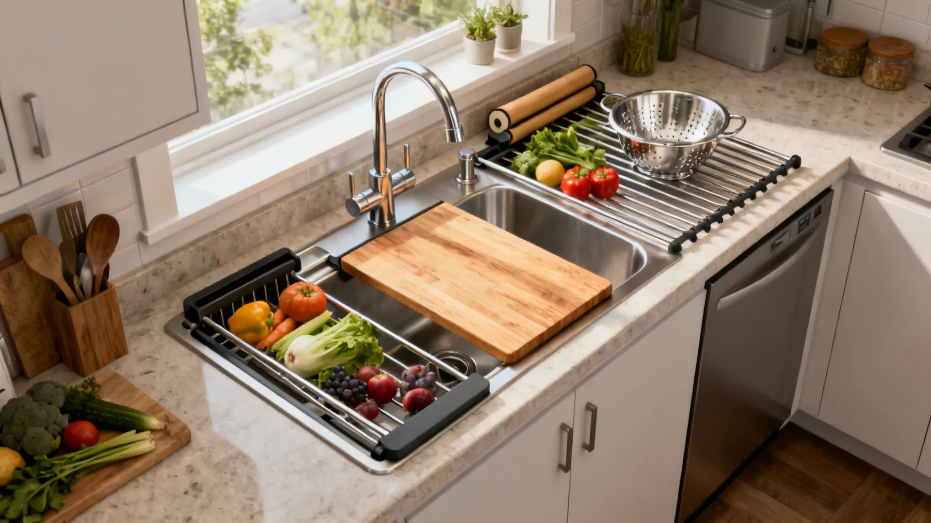 2) Workstation Sink (Accessories that Slide)