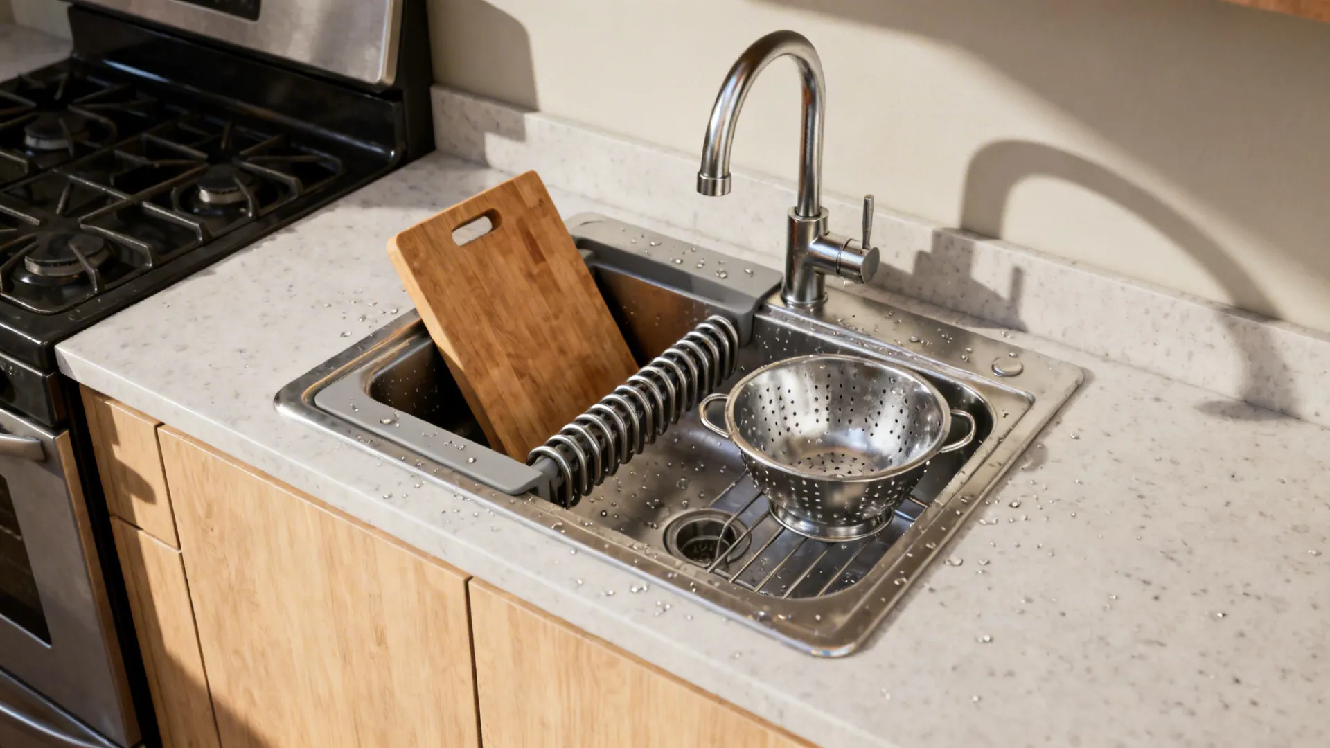 Workstation Sink with Integrated Accessories