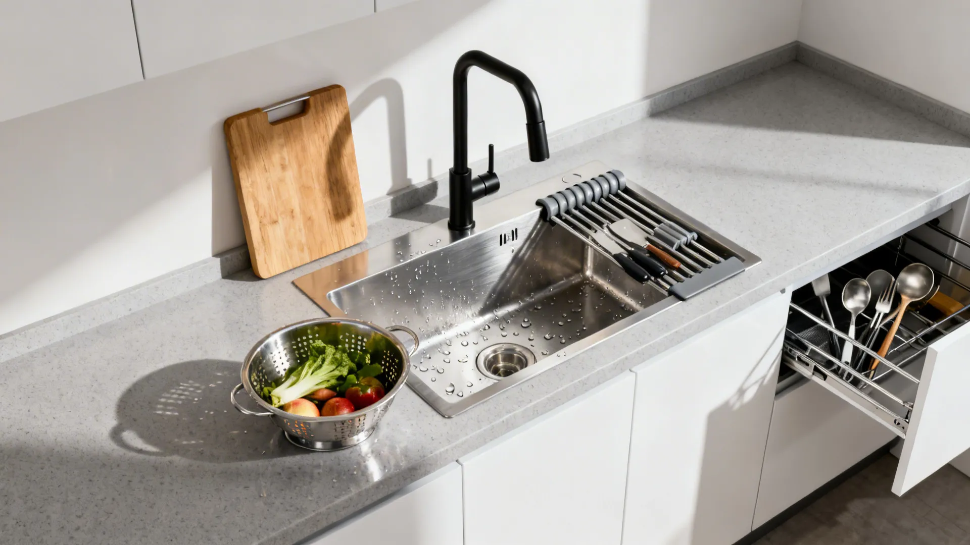 Integrated workstation sinks