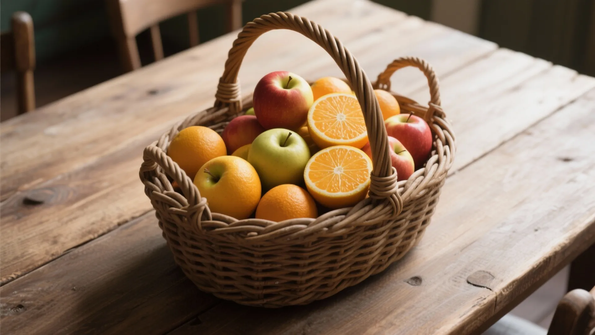 4. Woven Basket with Seasonal Produce